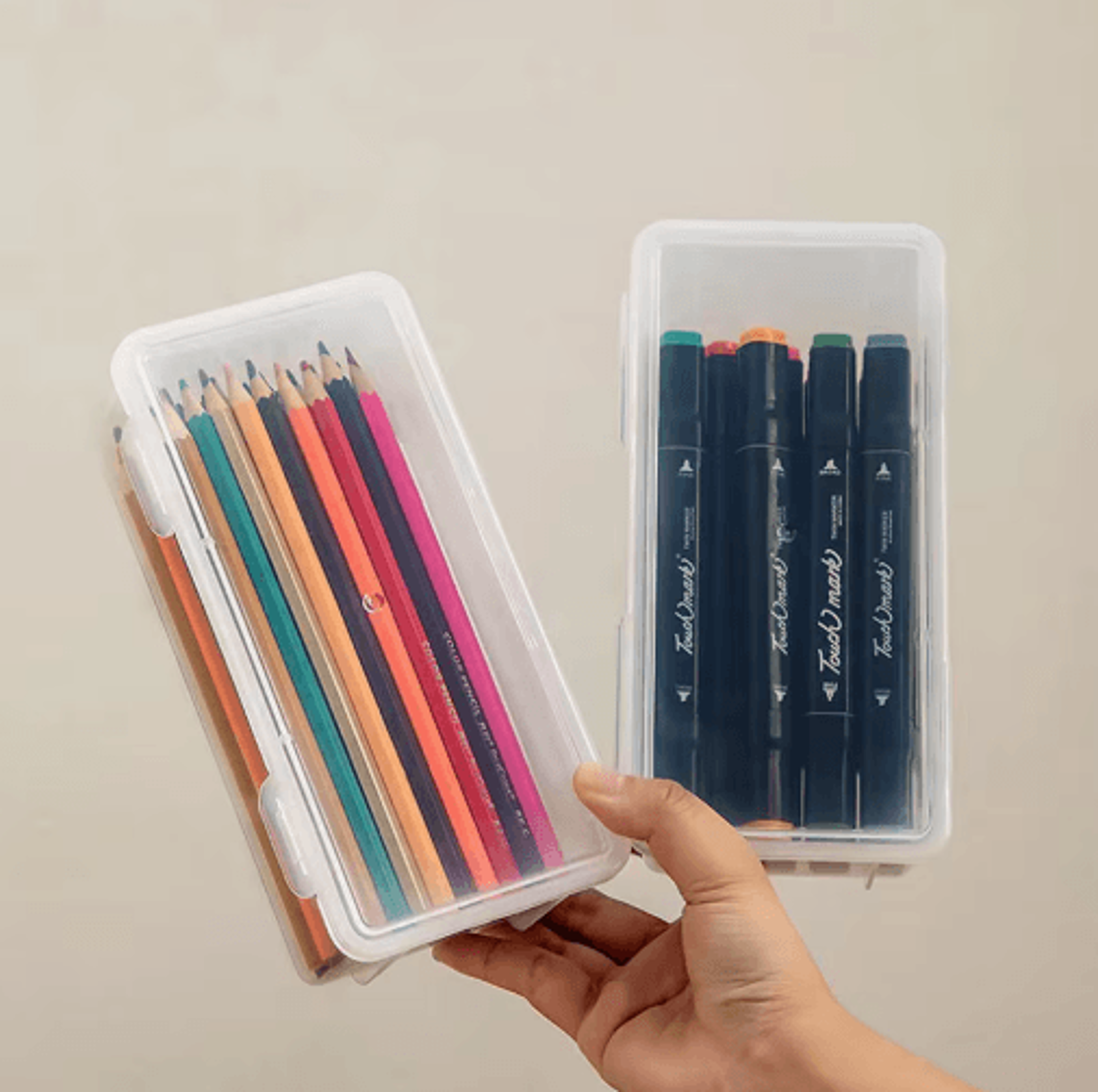ClearStack Transparent Plastic Pencil Box For Students And Everyday Storage 7