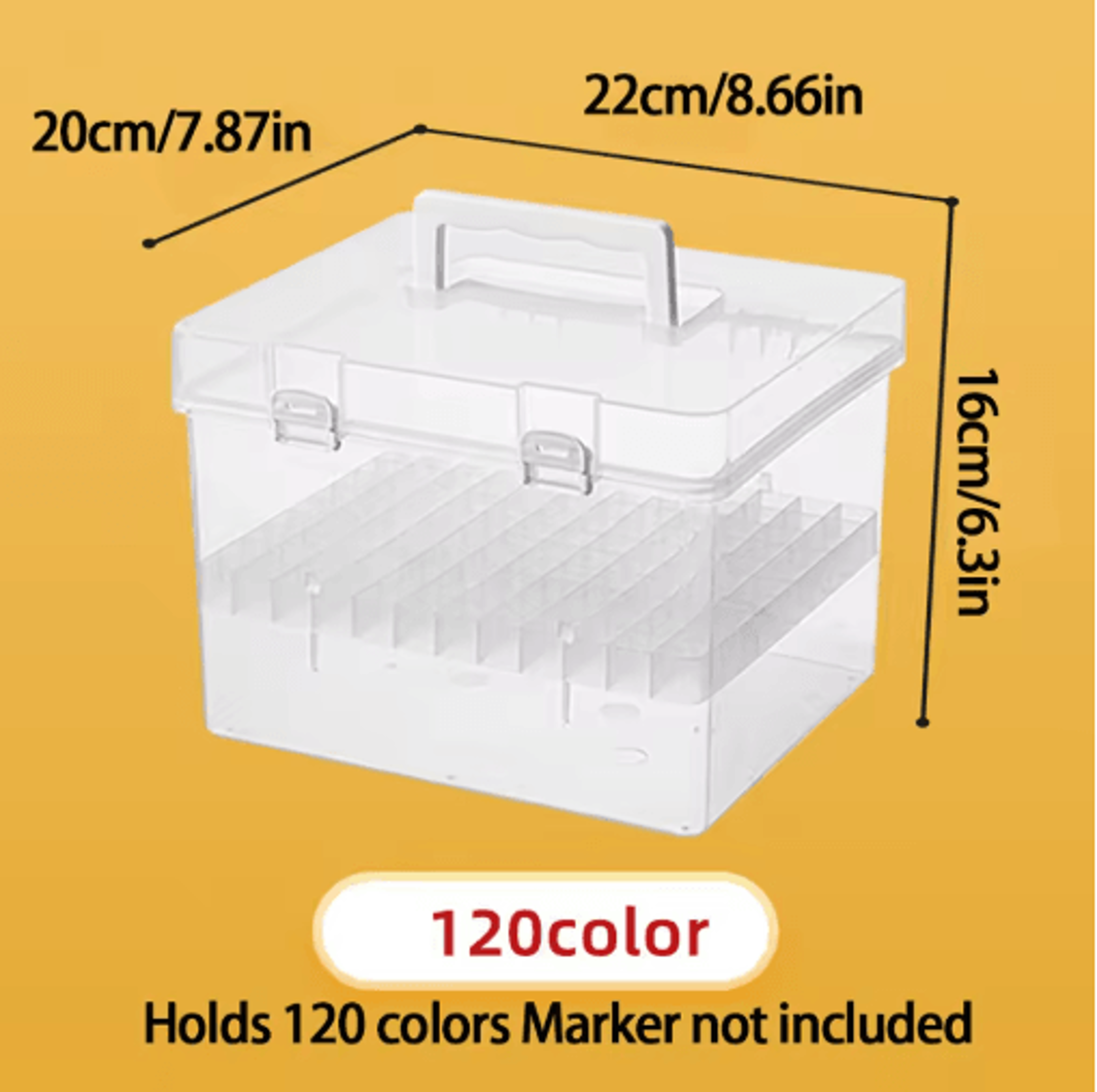 Portable Transparent Multi Slot Marker Organizer With Handheld Design 2