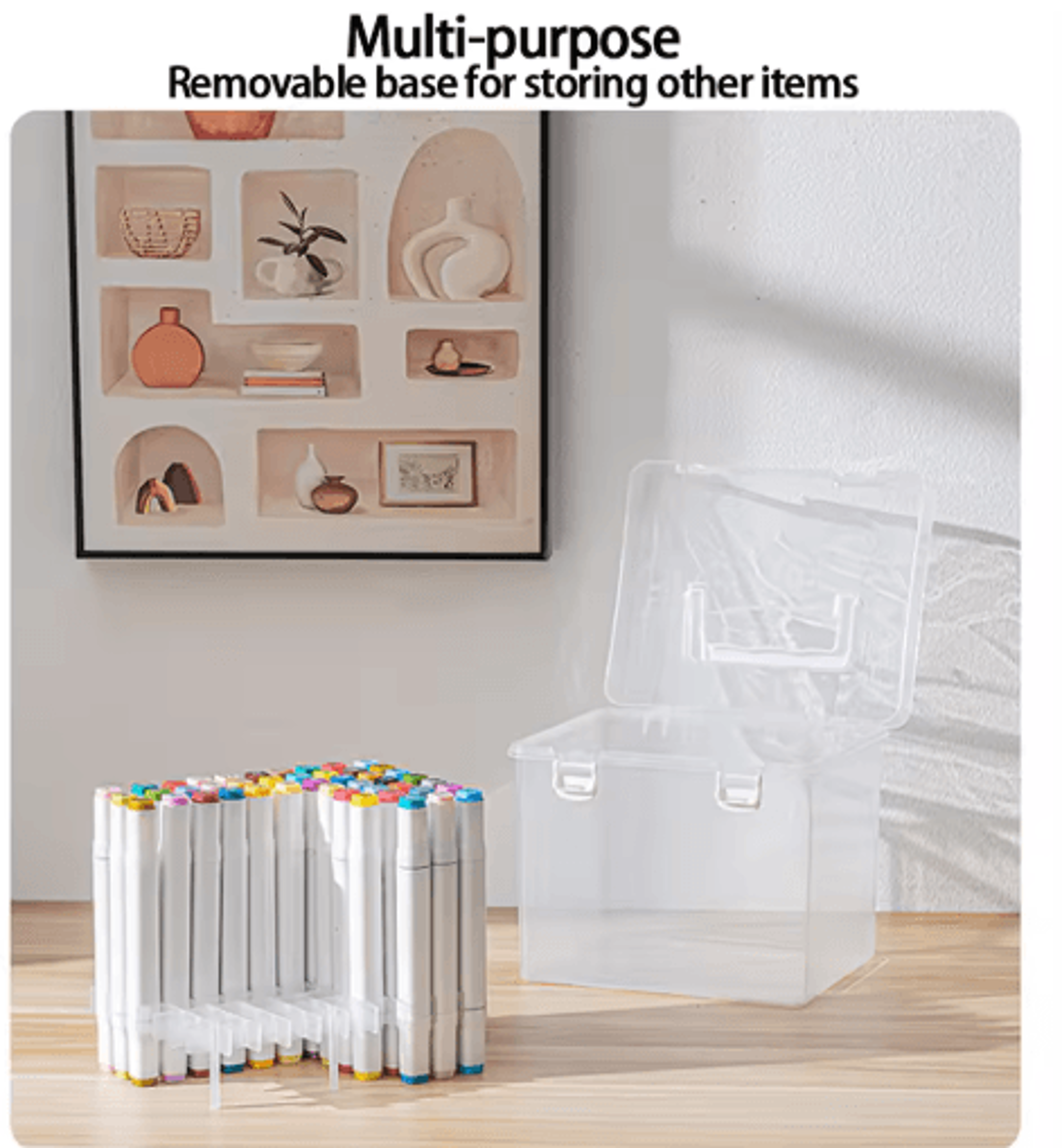 Portable Transparent Multi Slot Marker Organizer With Handheld Design 4