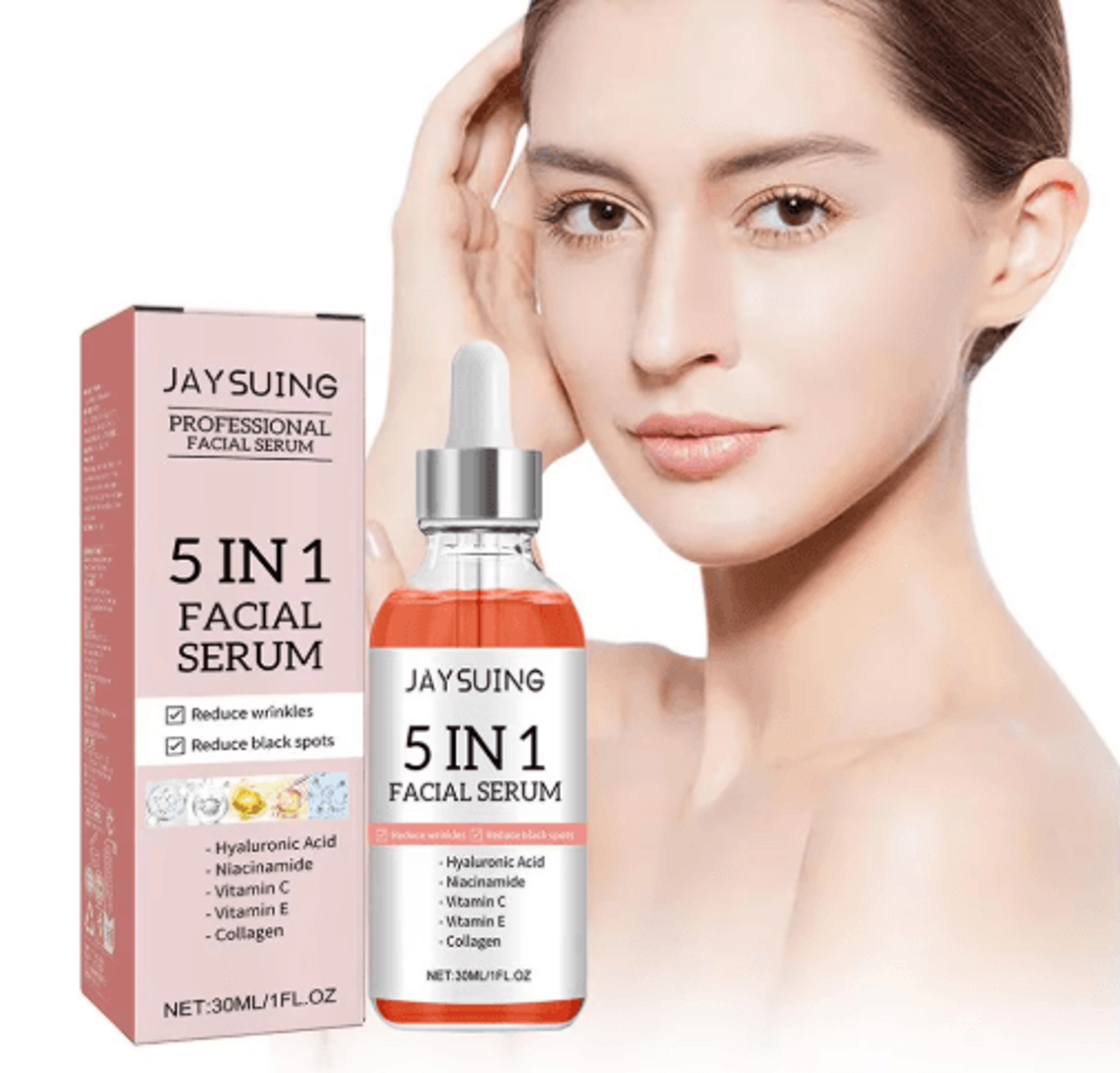 5in1 Vitamin C Hyaluronic Acid Face Serum Firming  Pore Refining Skin Care 2