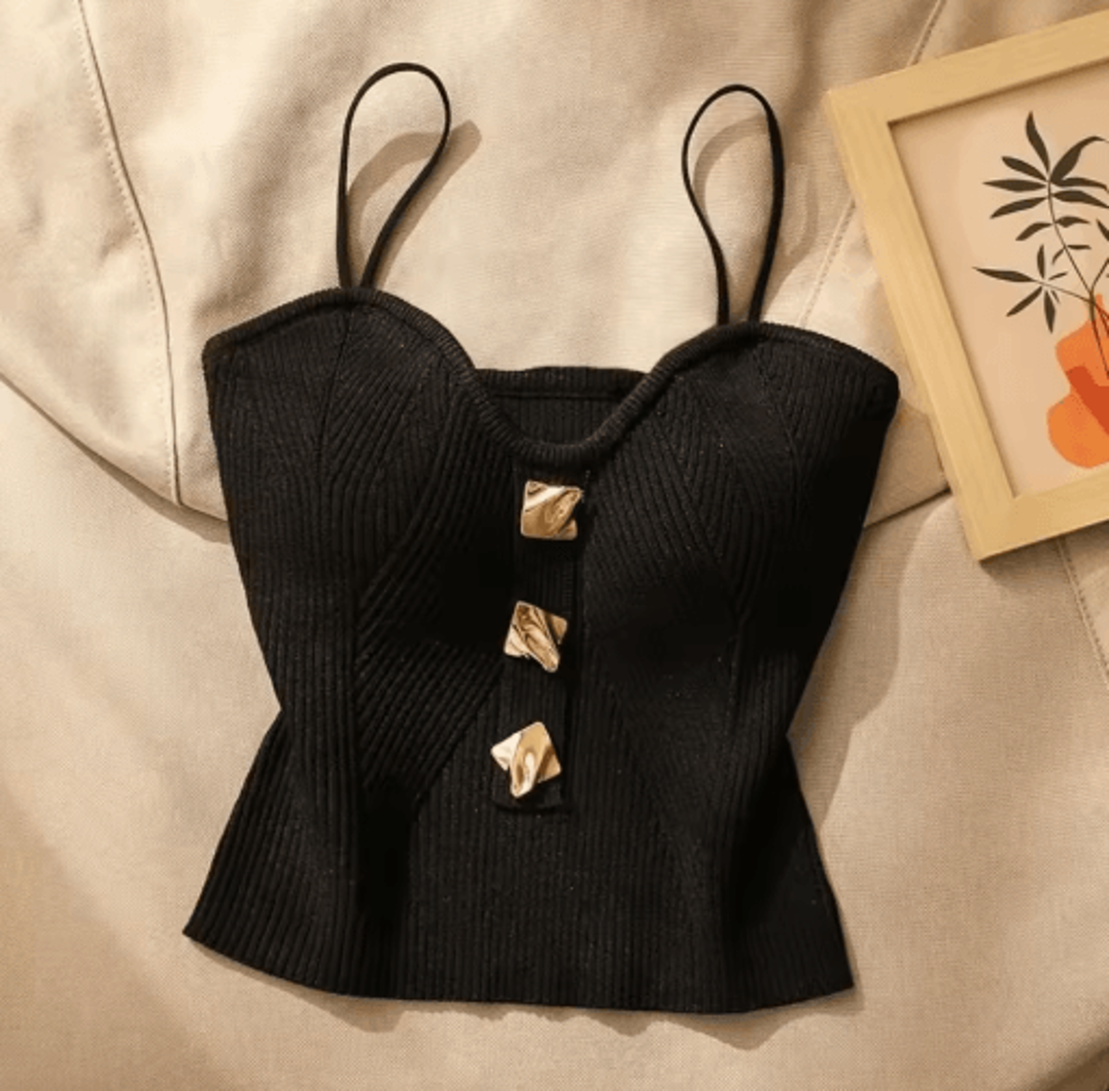 Womens Deep VNeck Knitted Cami Summer Sleeveless Halter Tank Top 1