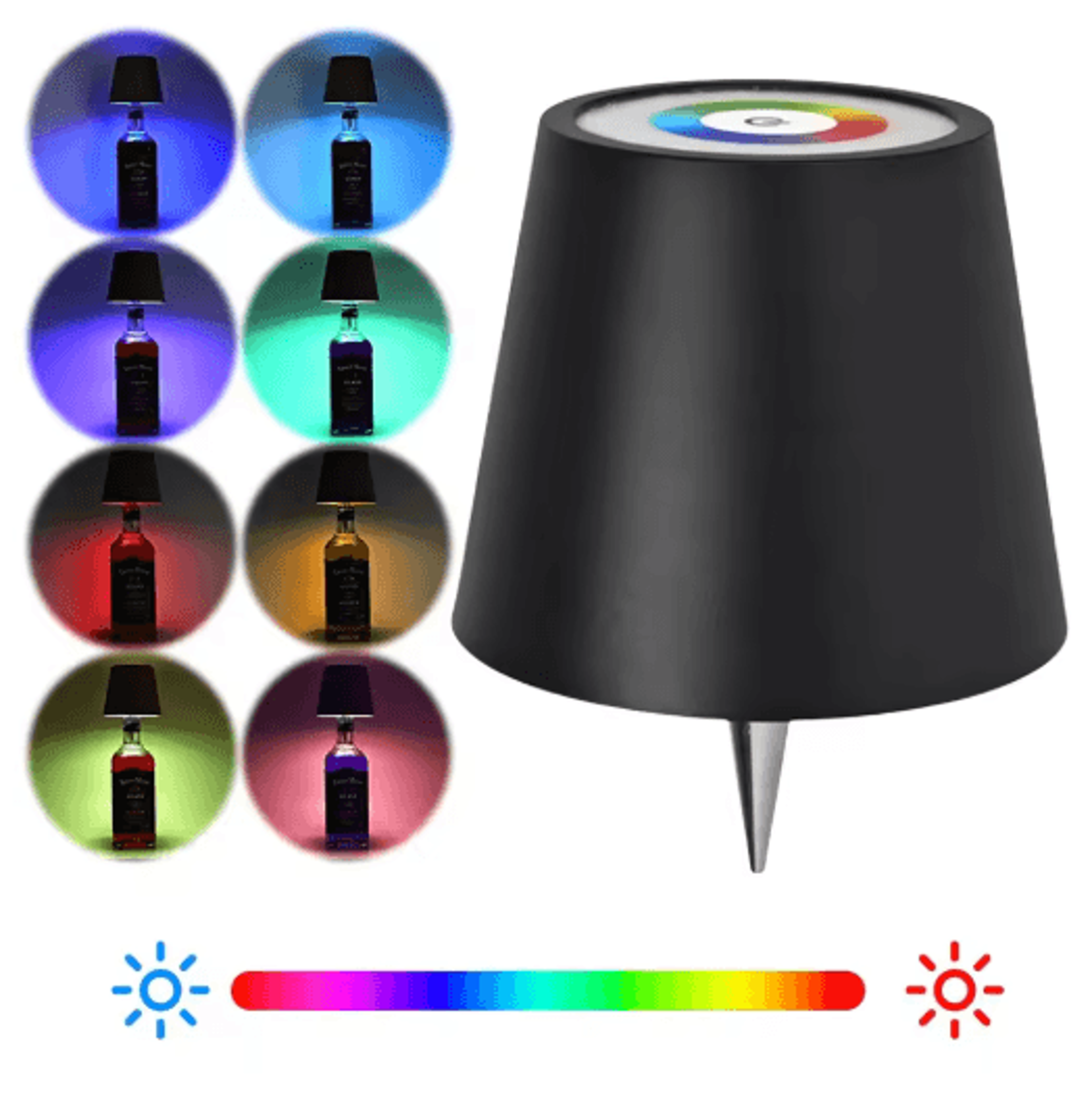 Wireless LED Bottle Table Lamp Touch Control Rechargeable Bar Light 12