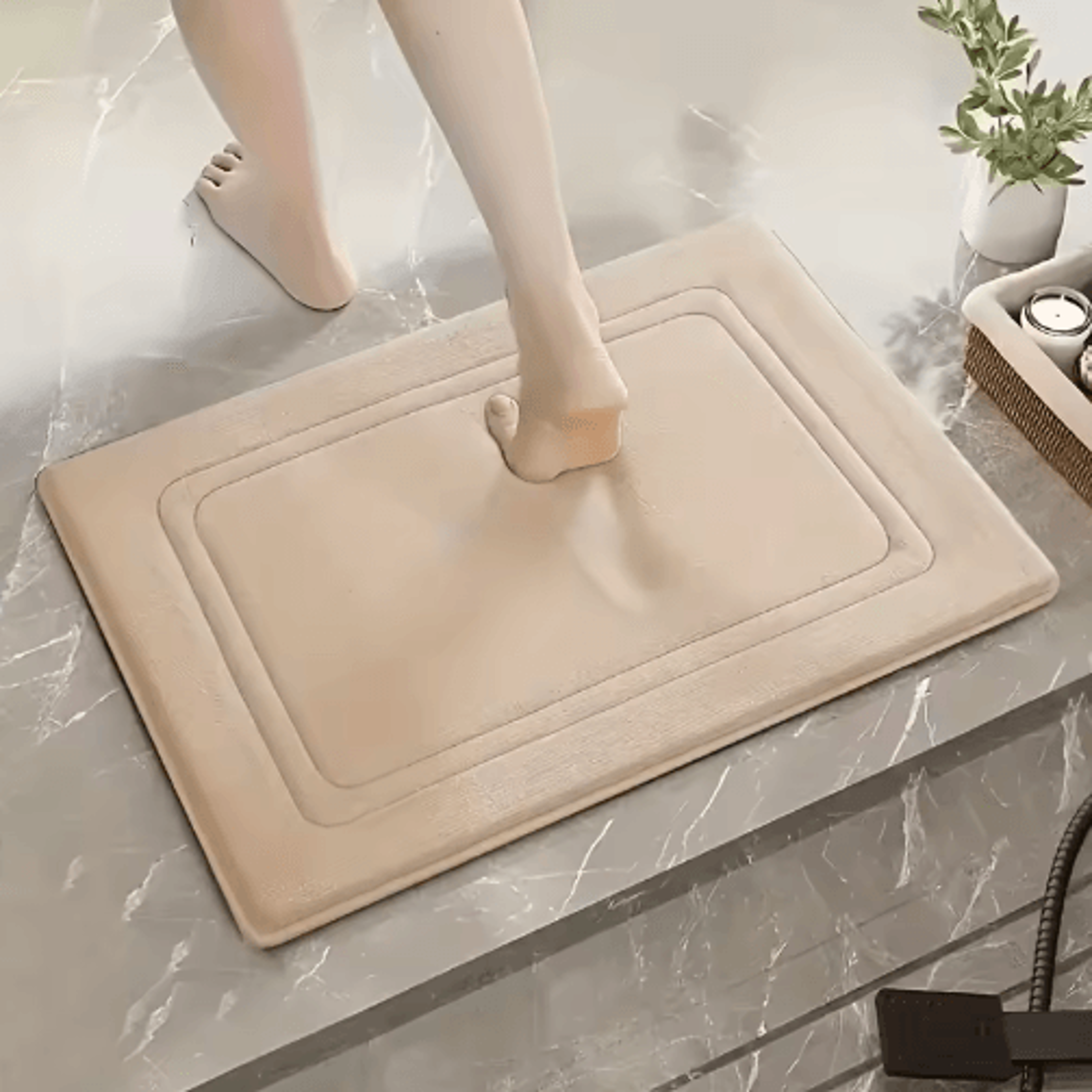 ComfortBloom Memory Foam Bath Mat  Absorbent Floral NonSlip Kitchen  Bathroom Rug 2