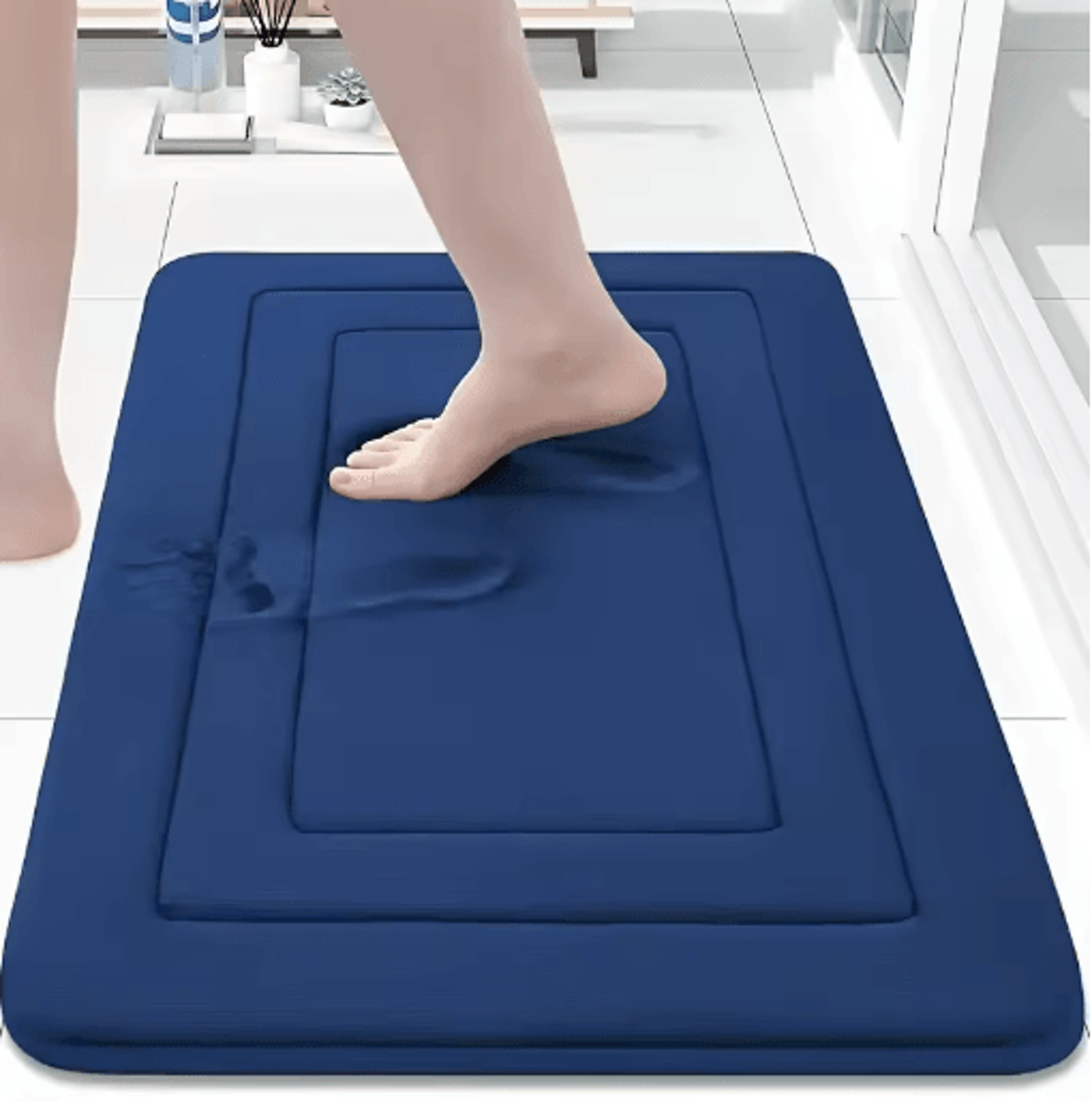 ComfortBloom Memory Foam Bath Mat  Absorbent Floral NonSlip Kitchen  Bathroom Rug 7