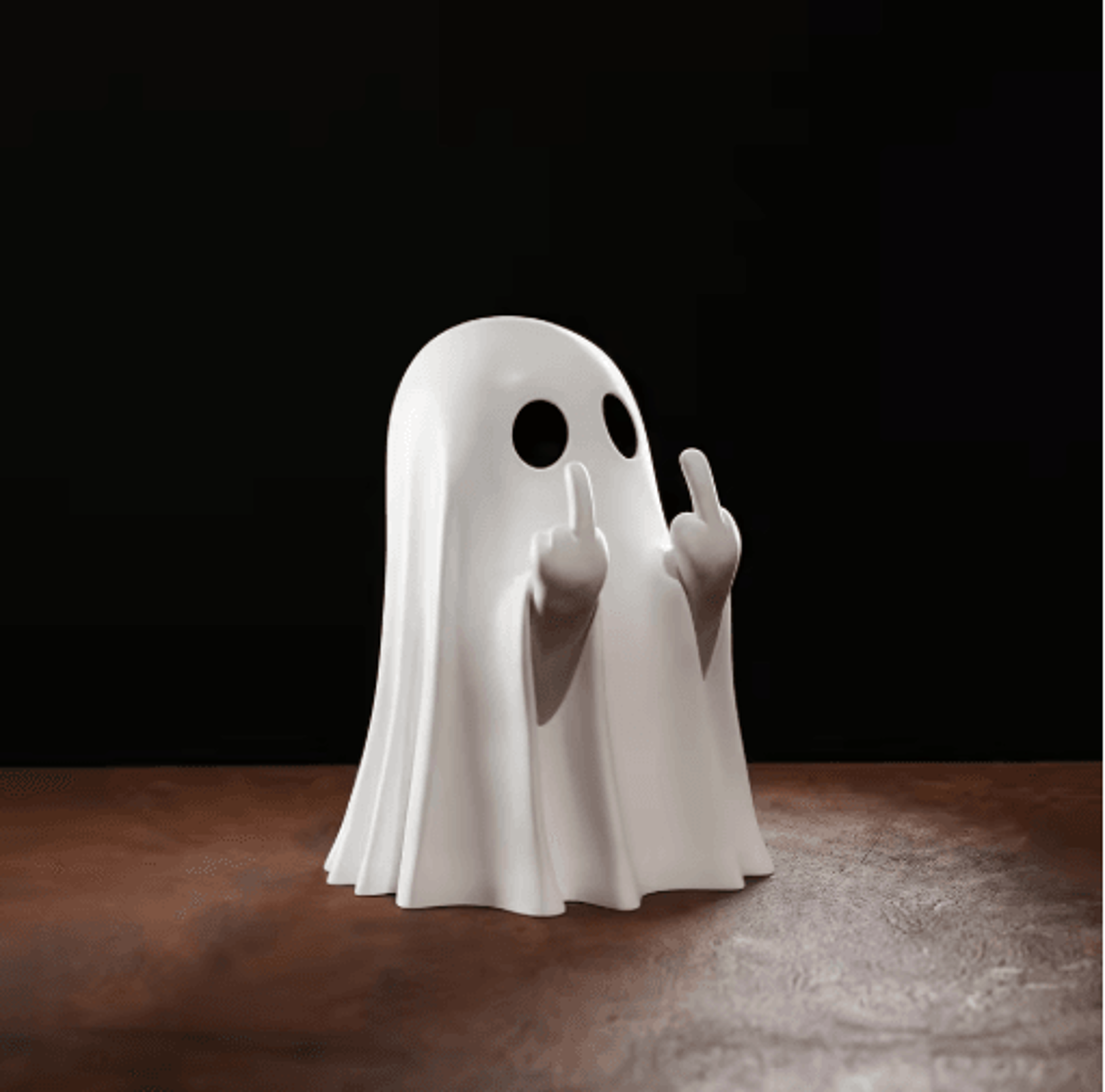 SpookySass Middle Finger Ghost Statue Cute Halloween Ghost Decor For Desk  Table 2