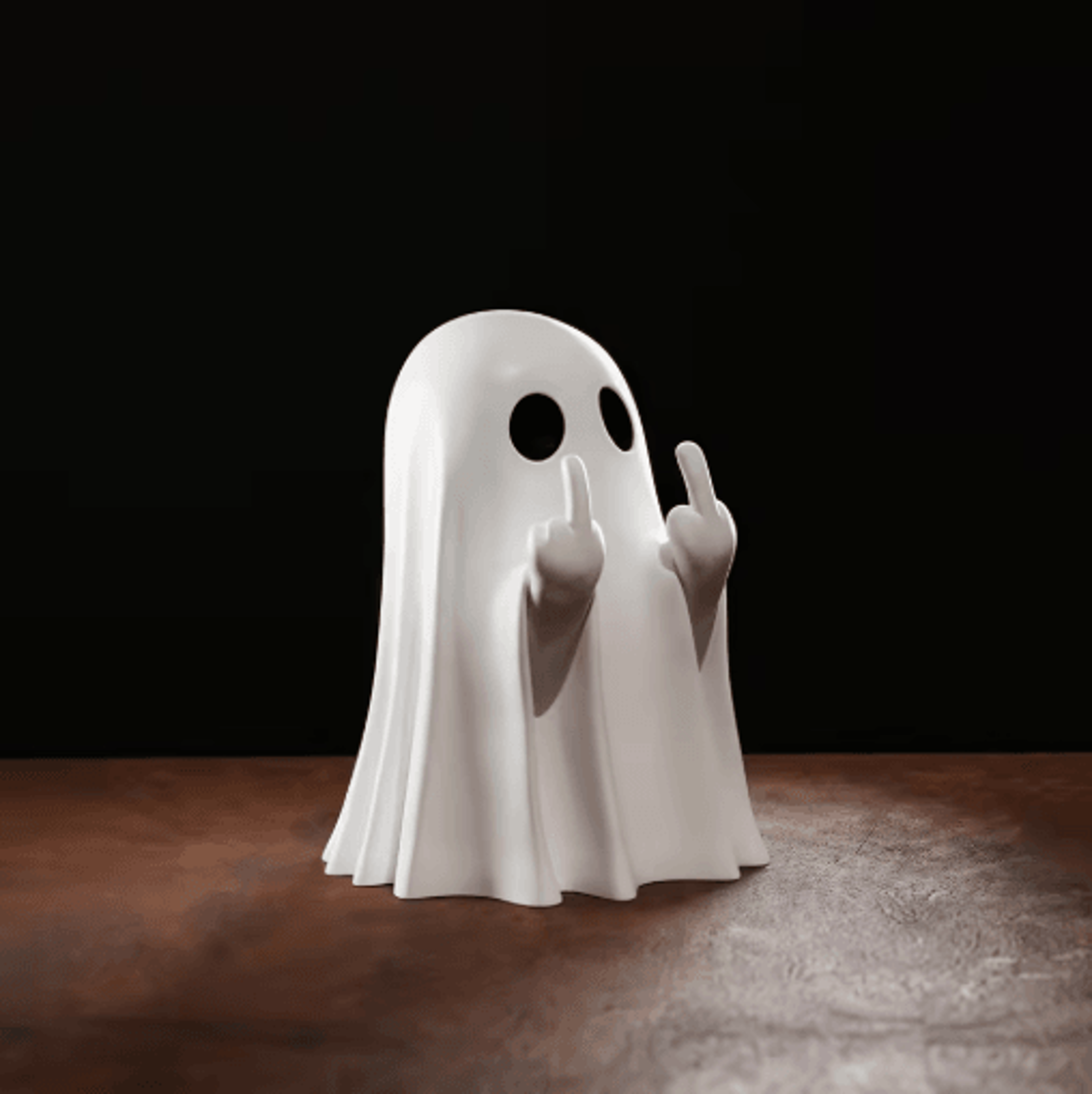 SpookySass Middle Finger Ghost Statue Cute Halloween Ghost Decor For Desk  Table 6