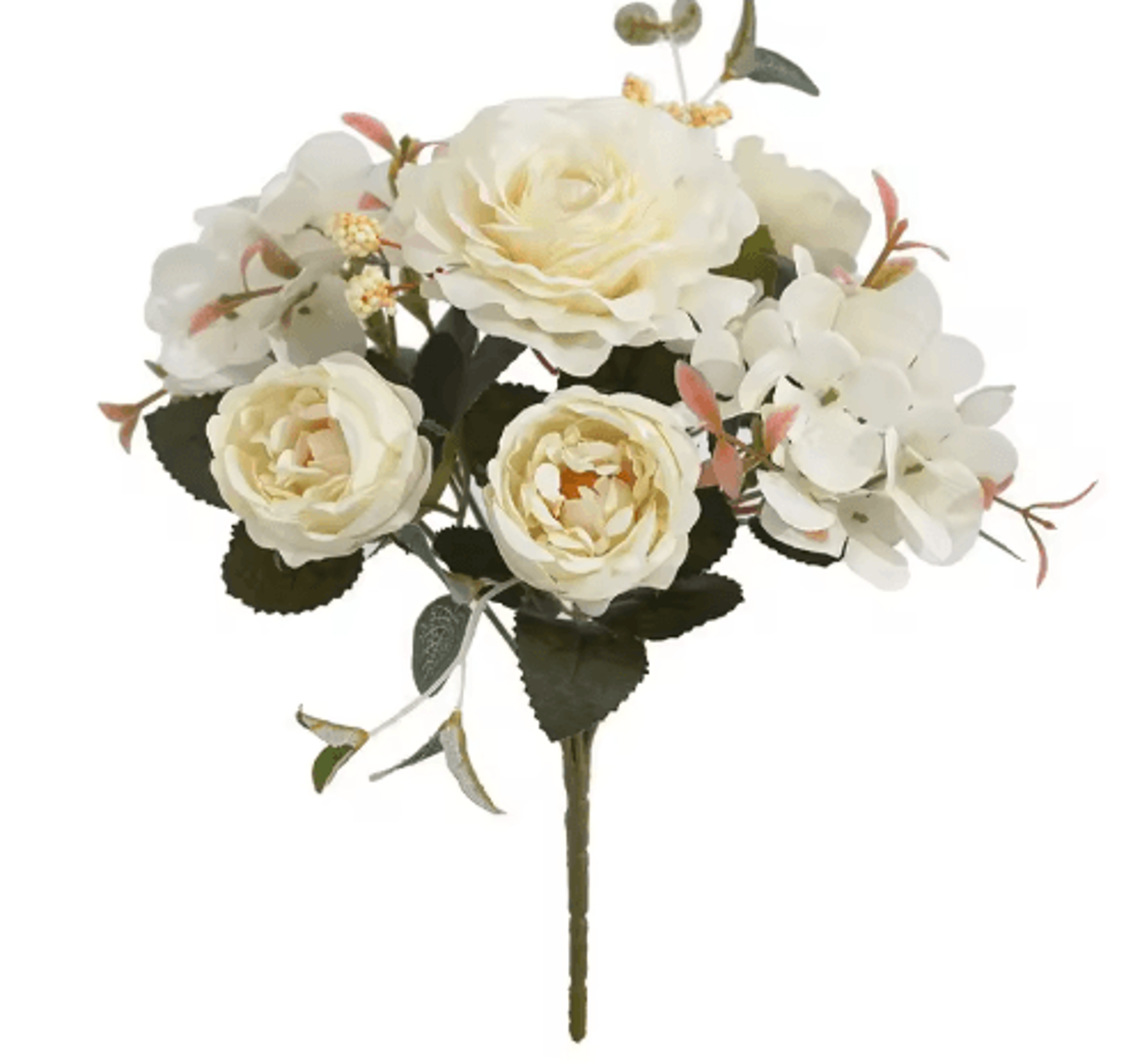 VintageBloom Silk Rose Bouquet  Retro Peony  Hydrangea Artificial Bridal Flower Arrangement 6