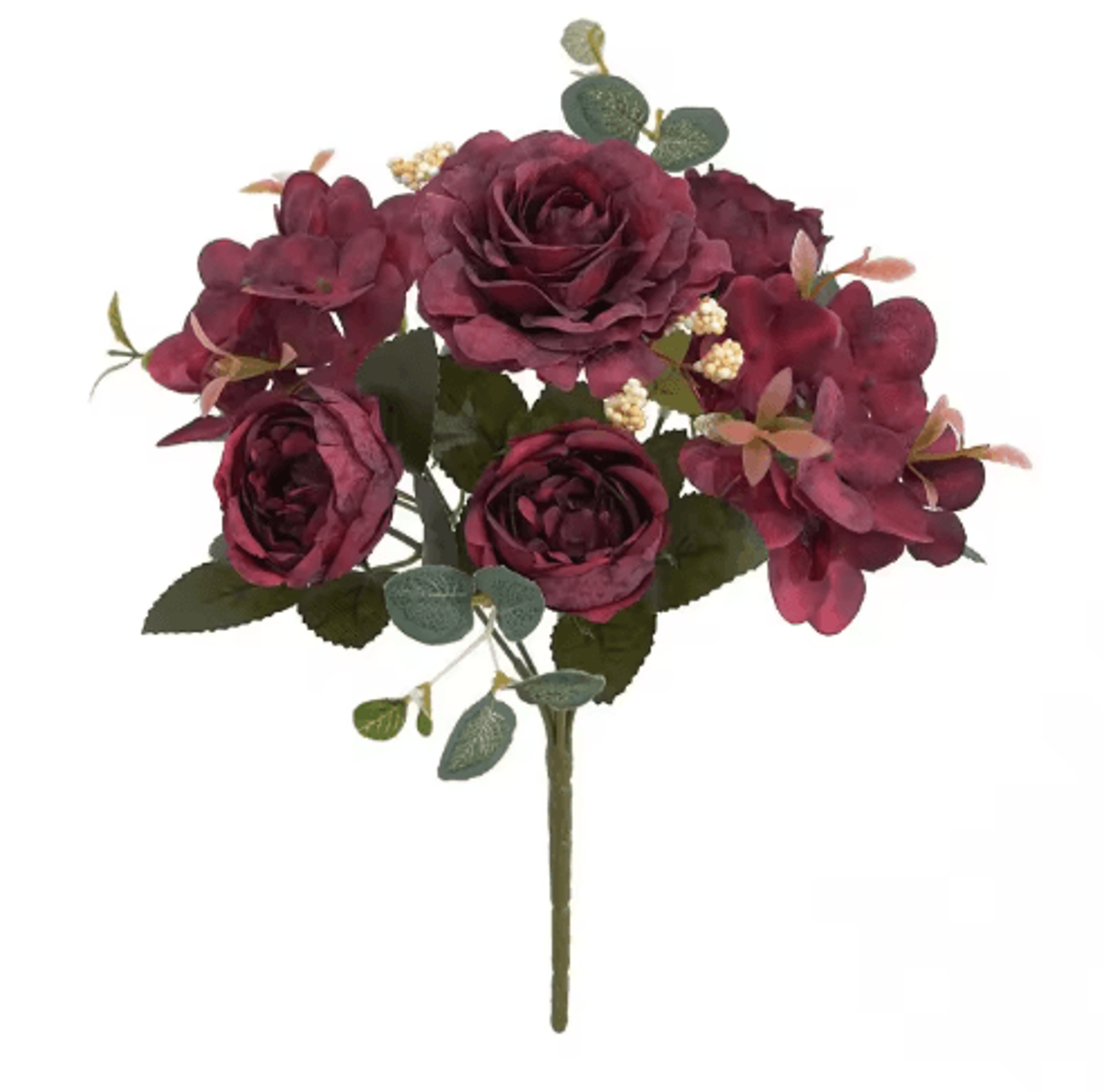 VintageBloom Silk Rose Bouquet  Retro Peony  Hydrangea Artificial Bridal Flower Arrangement 7