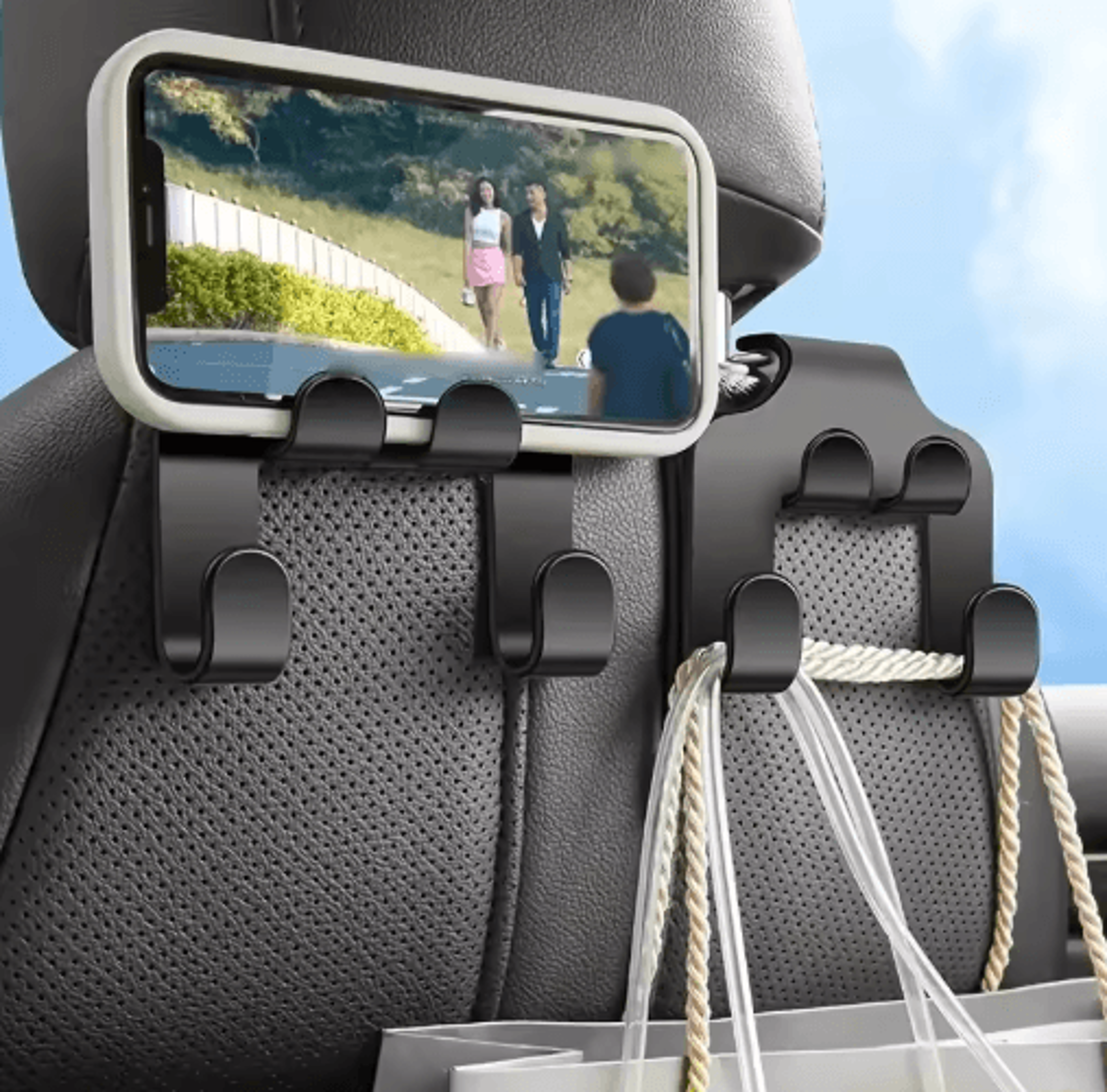RideView Car Back Seat Phone Holder  Headrest Hook Mount  Rear Seat Stand For Smartphones 0