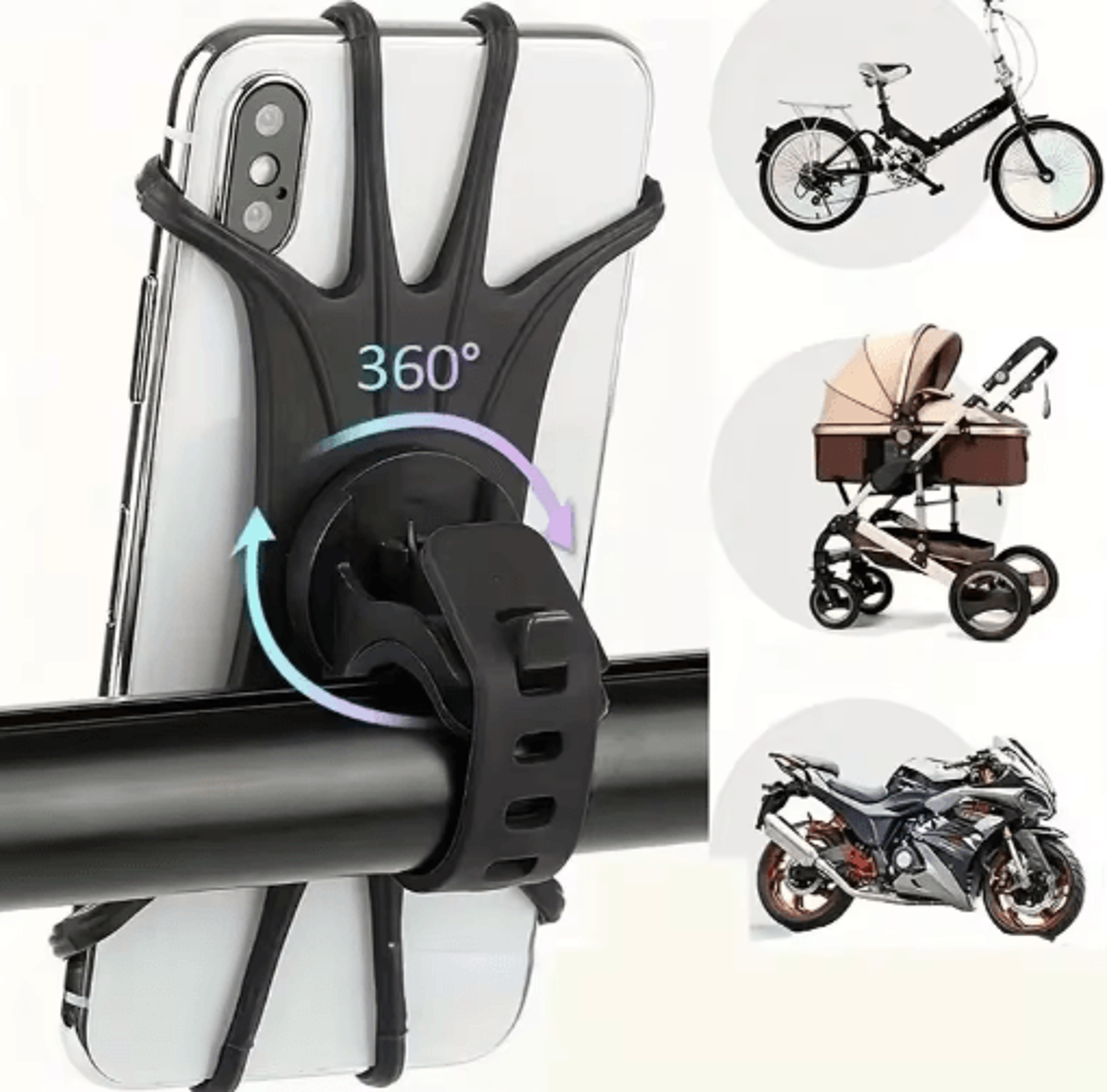 RideGrip Universal Bike Phone Holder  Secure Handlebar Mount For Bicycles  Motorcycles 0