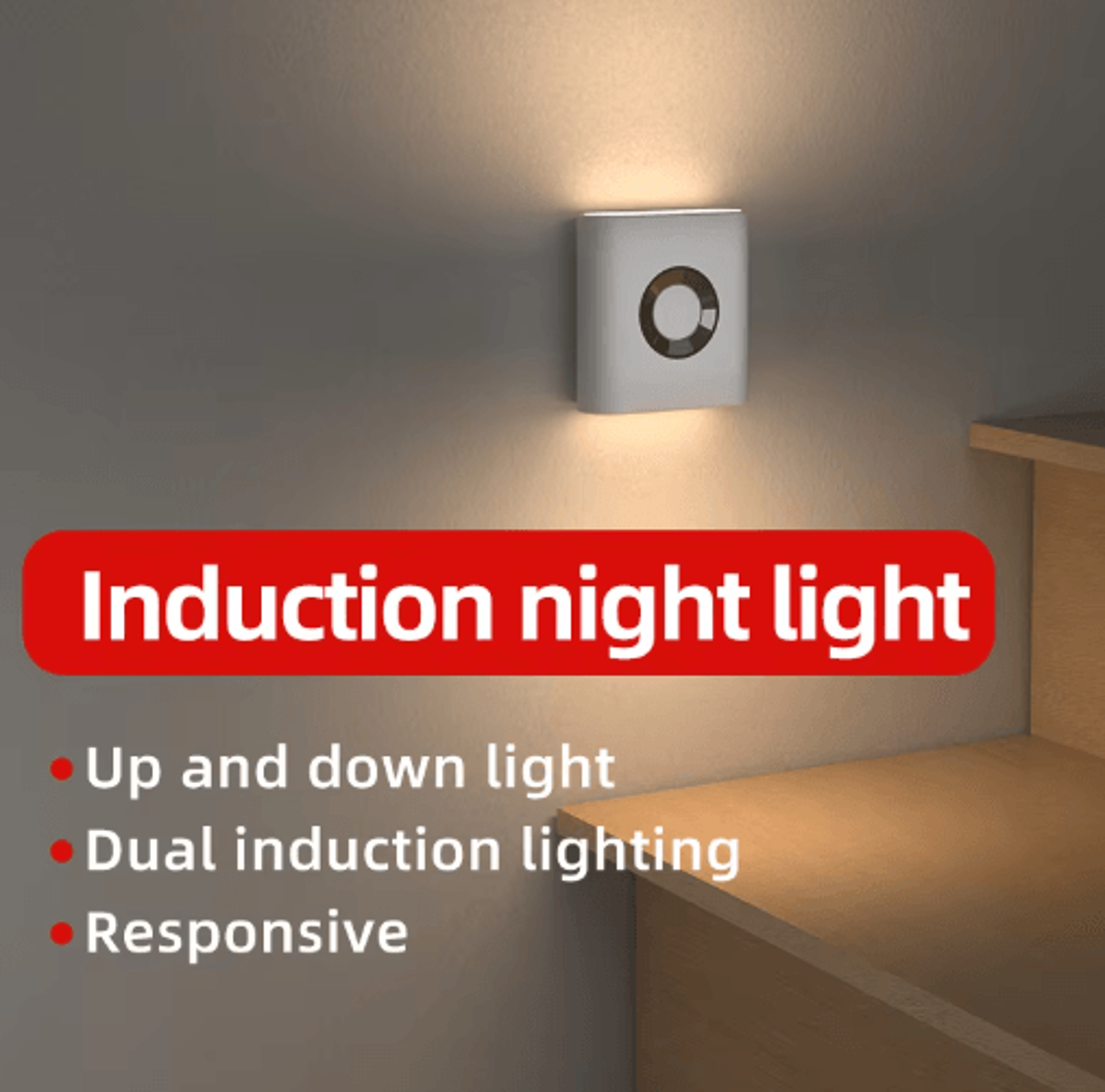 4Pack Motion Sensor Night Light  USBC Rechargeable Wireless LED Closet Lights 6