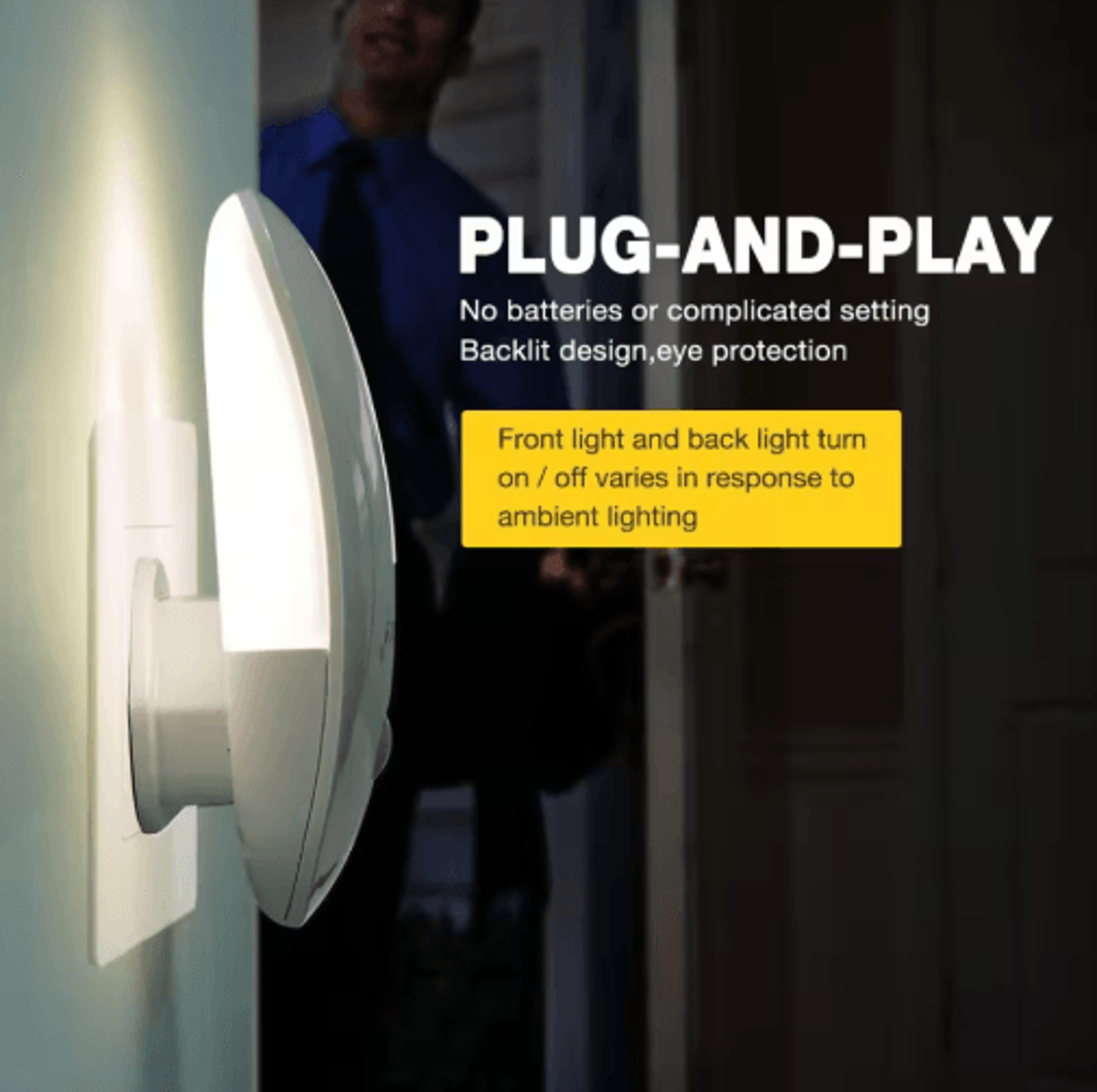 SENSKY Motion Sensor Night Light  PlugIn LED Hallway  Pathway Light 4