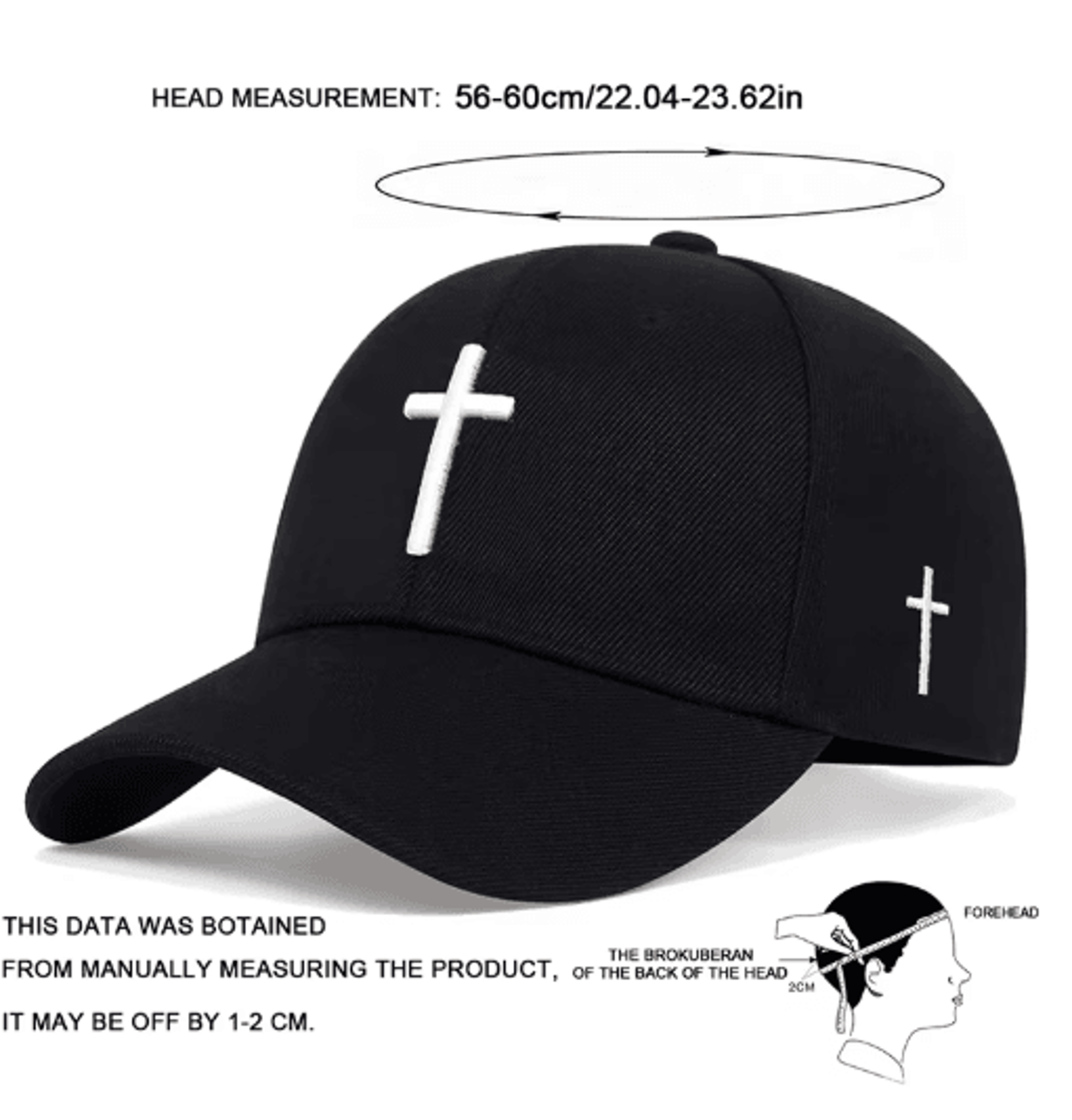Classic Black Cotton Baseball Cap Adjustable Snapback Casual Dad Hat 7