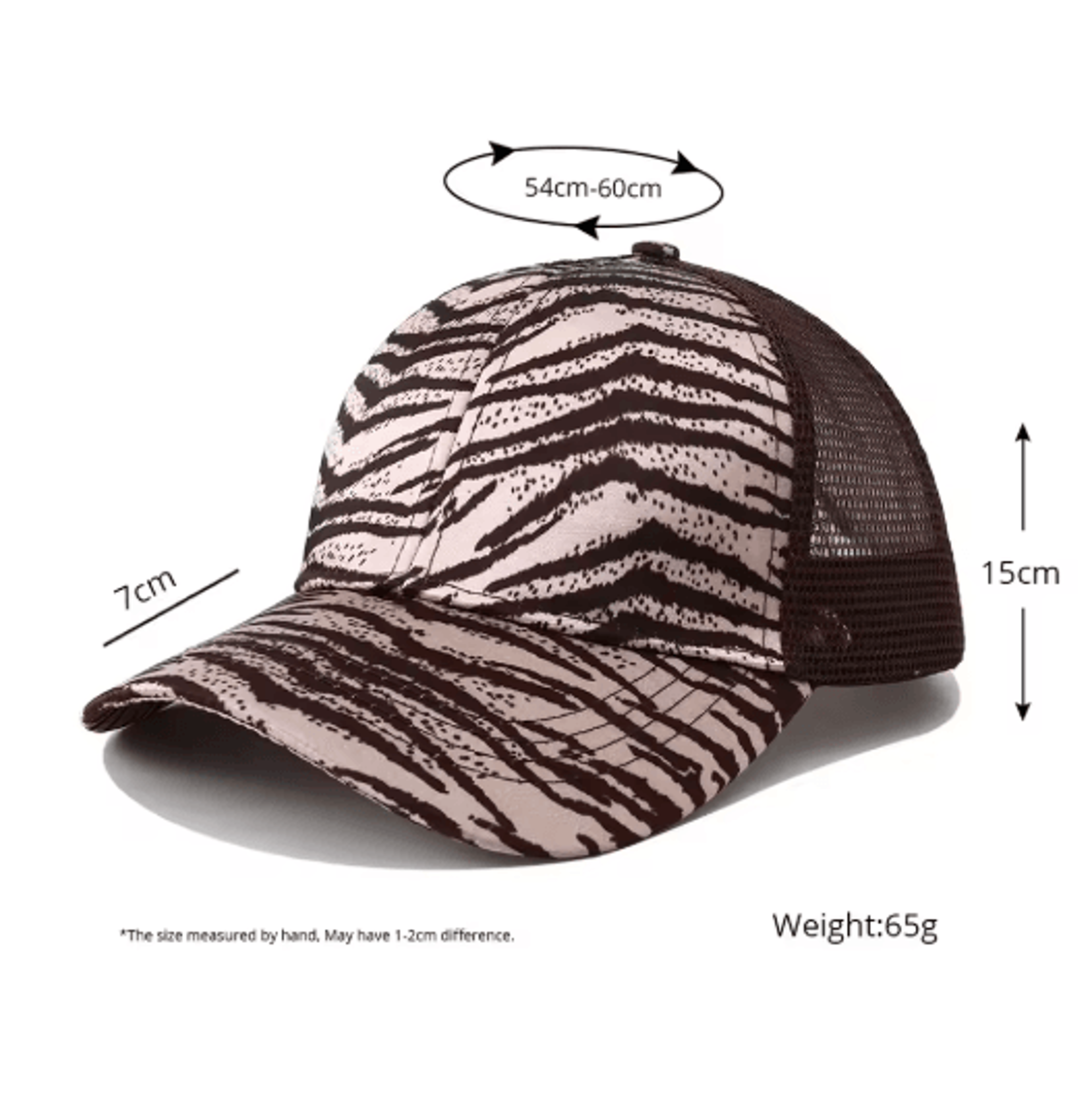 Leopard Print High Ponytail Trucker Hat Breathable Womens Mesh Snapback Cap 6