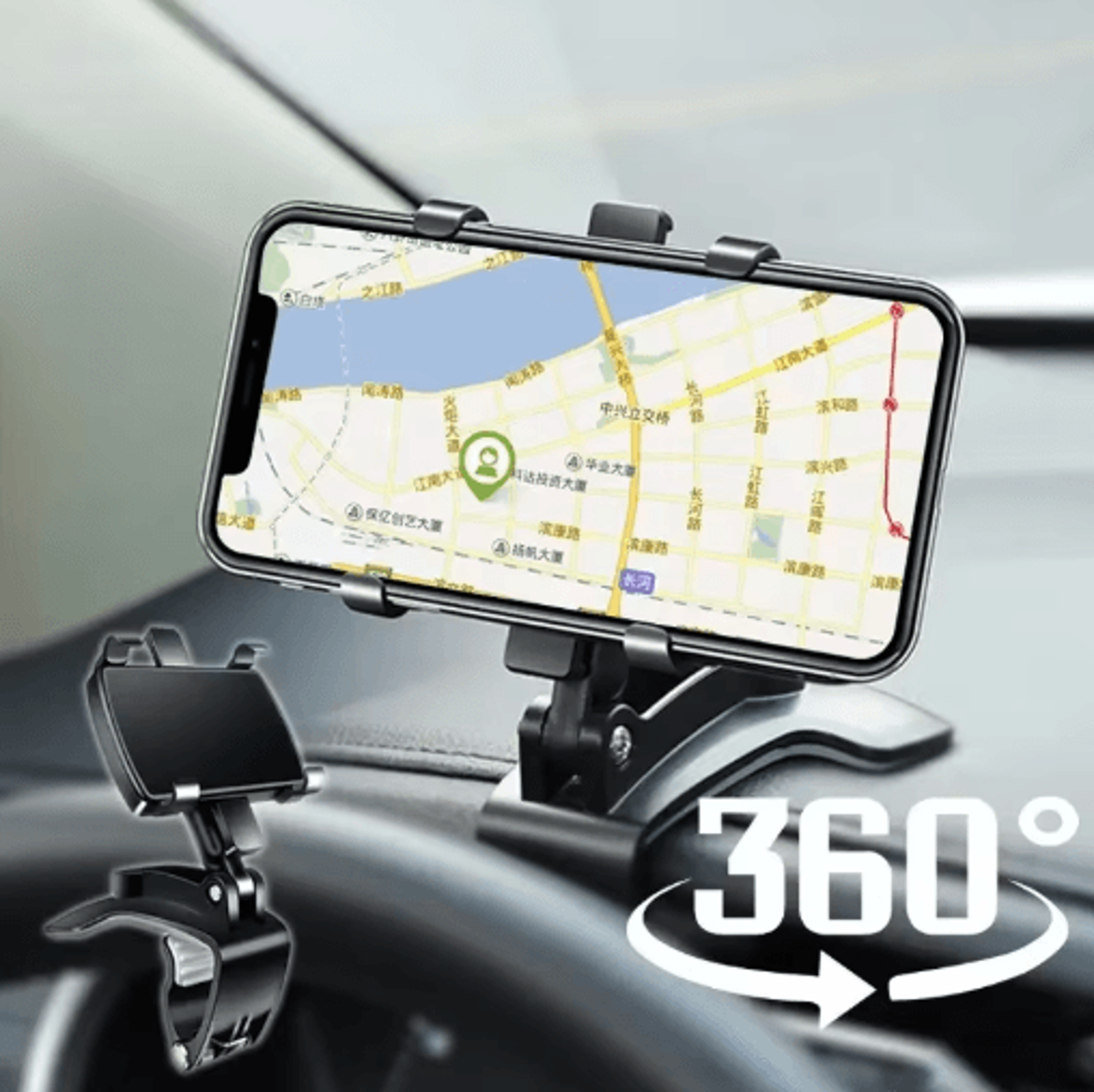 360 Rotating Dashboard Car Phone Holder  Universal Smartphone Navigation Mount 0
