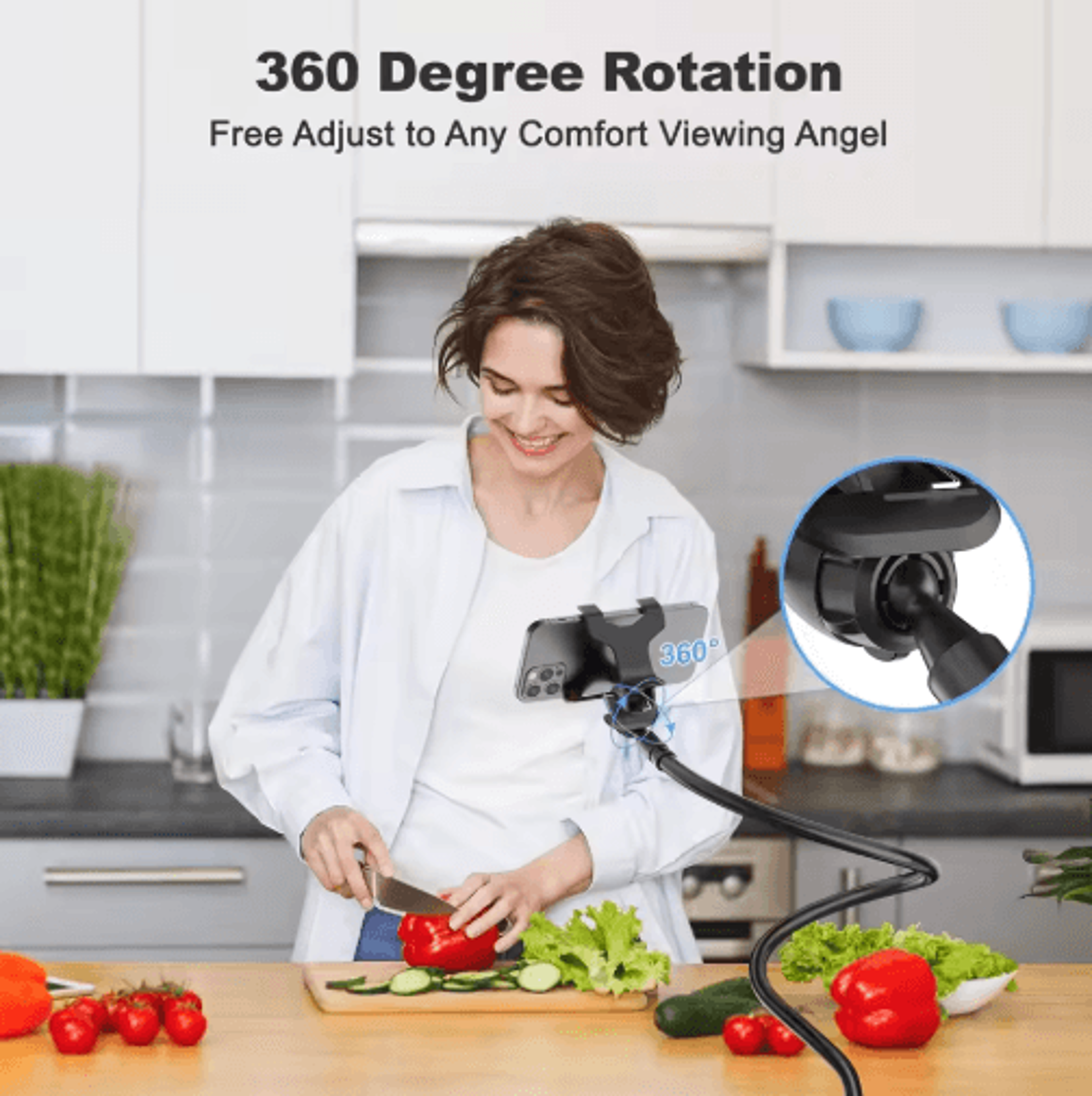 360 Flexible Arm Lazy Phone Holder  Universal Bed  Desk Clamp Mount 8
