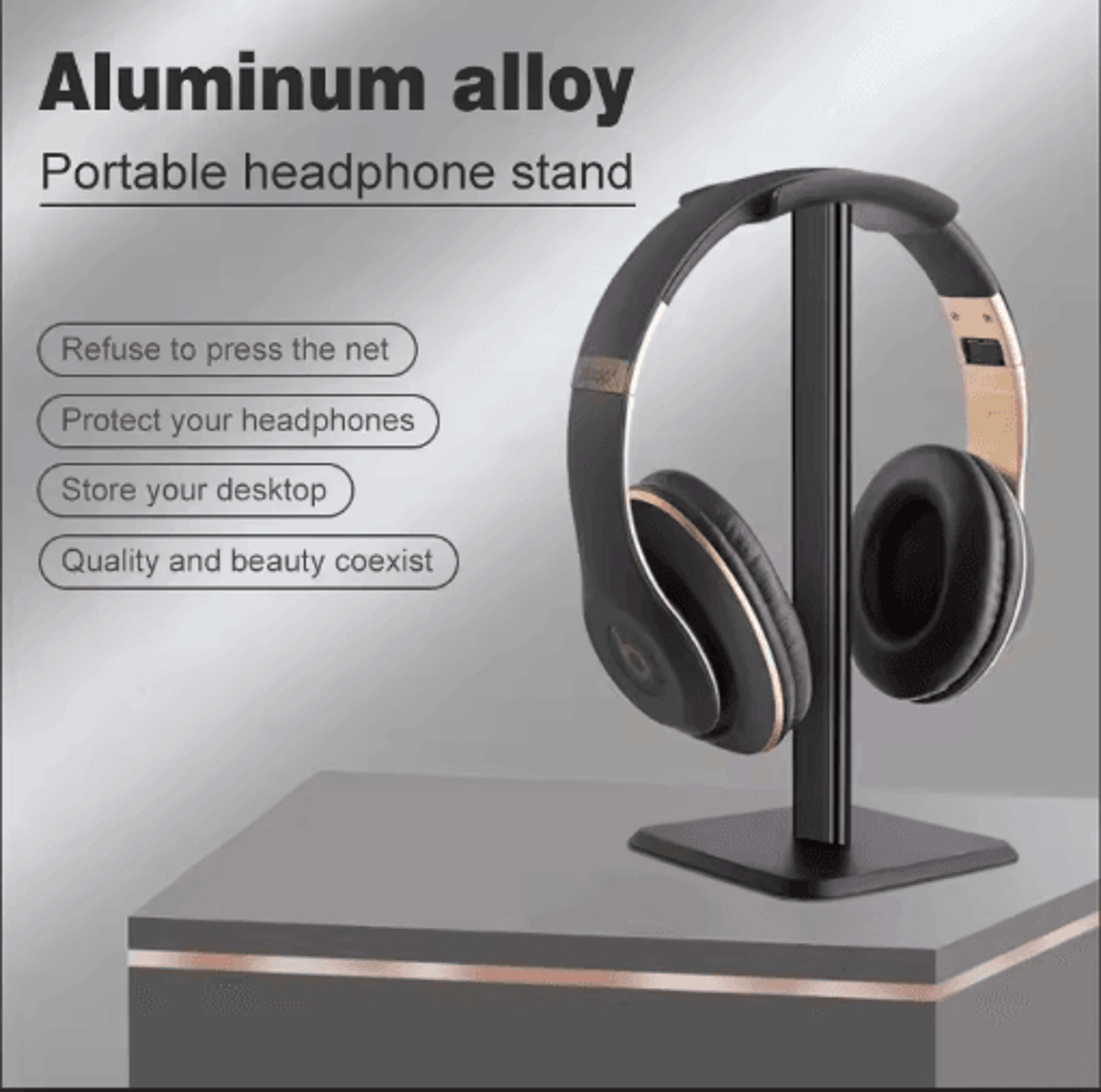 Universal Gaming Headset Stand  Detachable Desktop Headphone Display Rack 3