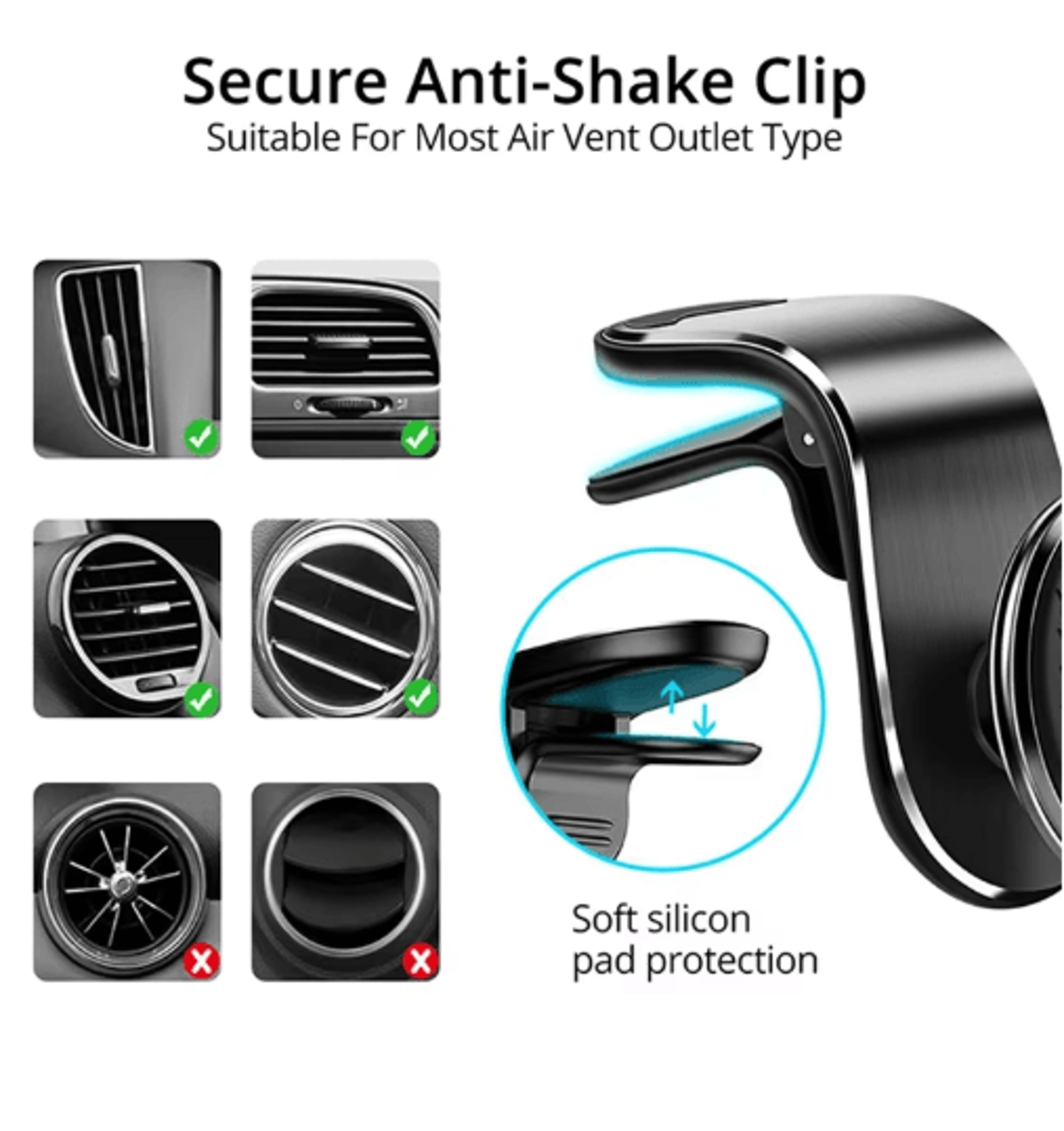 Universal Magnetic Air Vent Car Phone Holder  Compact GPS Smartphone Mount 8