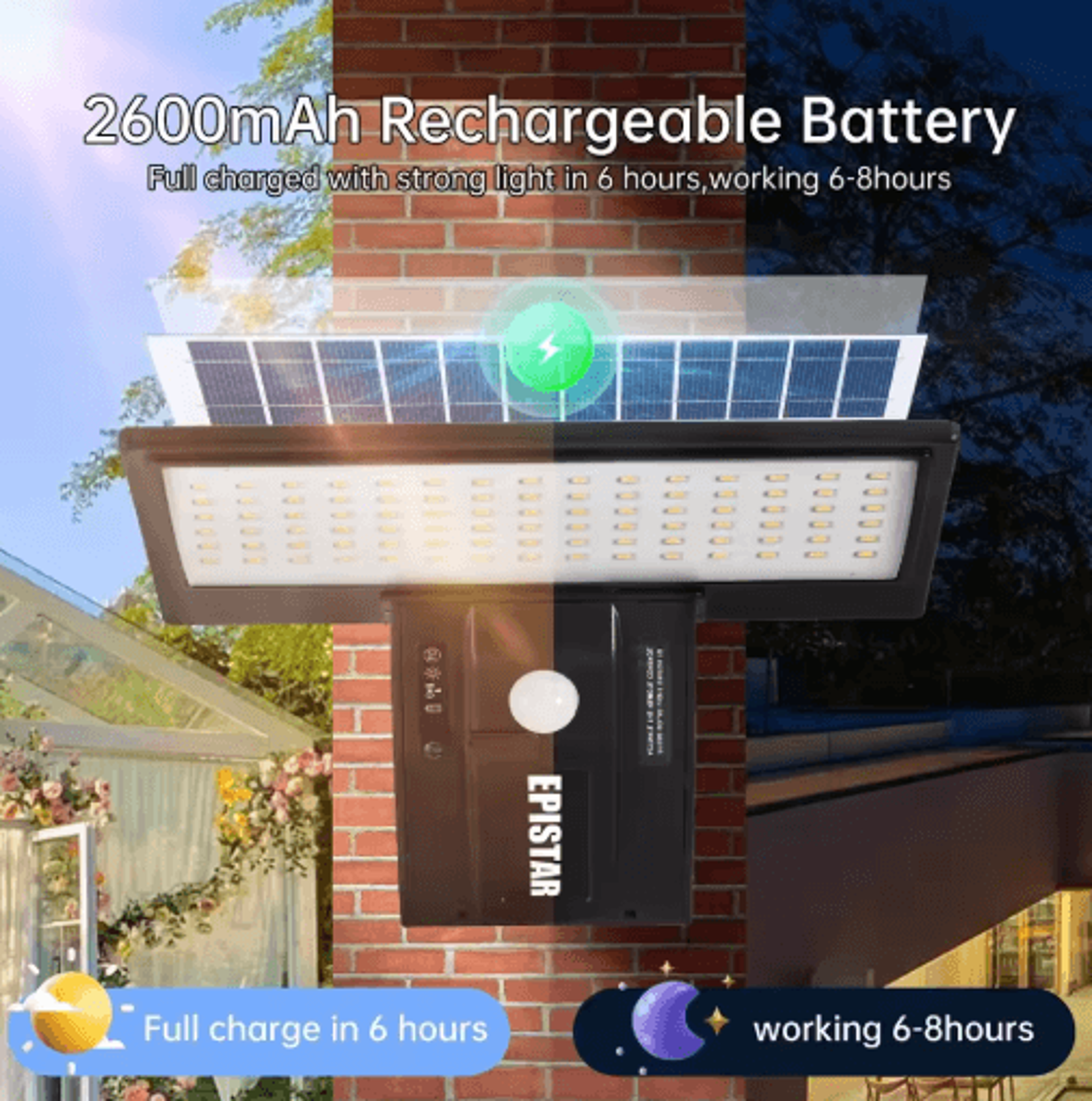 90LED Solar Motion Sensor Security Flood Light  Waterproof Outdoor Garden Light With 3 Colors  4 Mo 8
