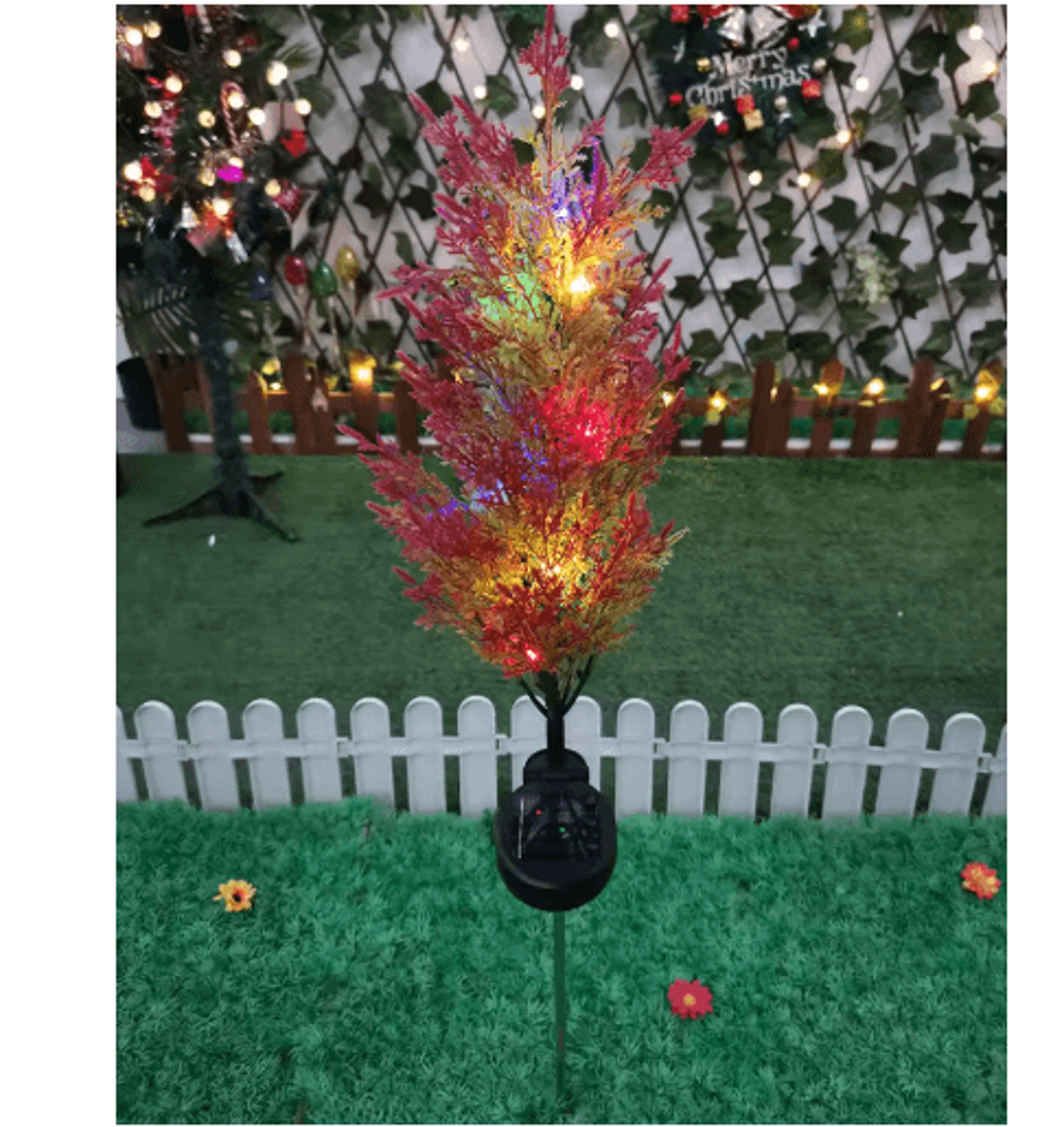 Solar Pine Tree Garden Stake Lights  Waterproof Outdoor Christmas Landscape Decor 1
