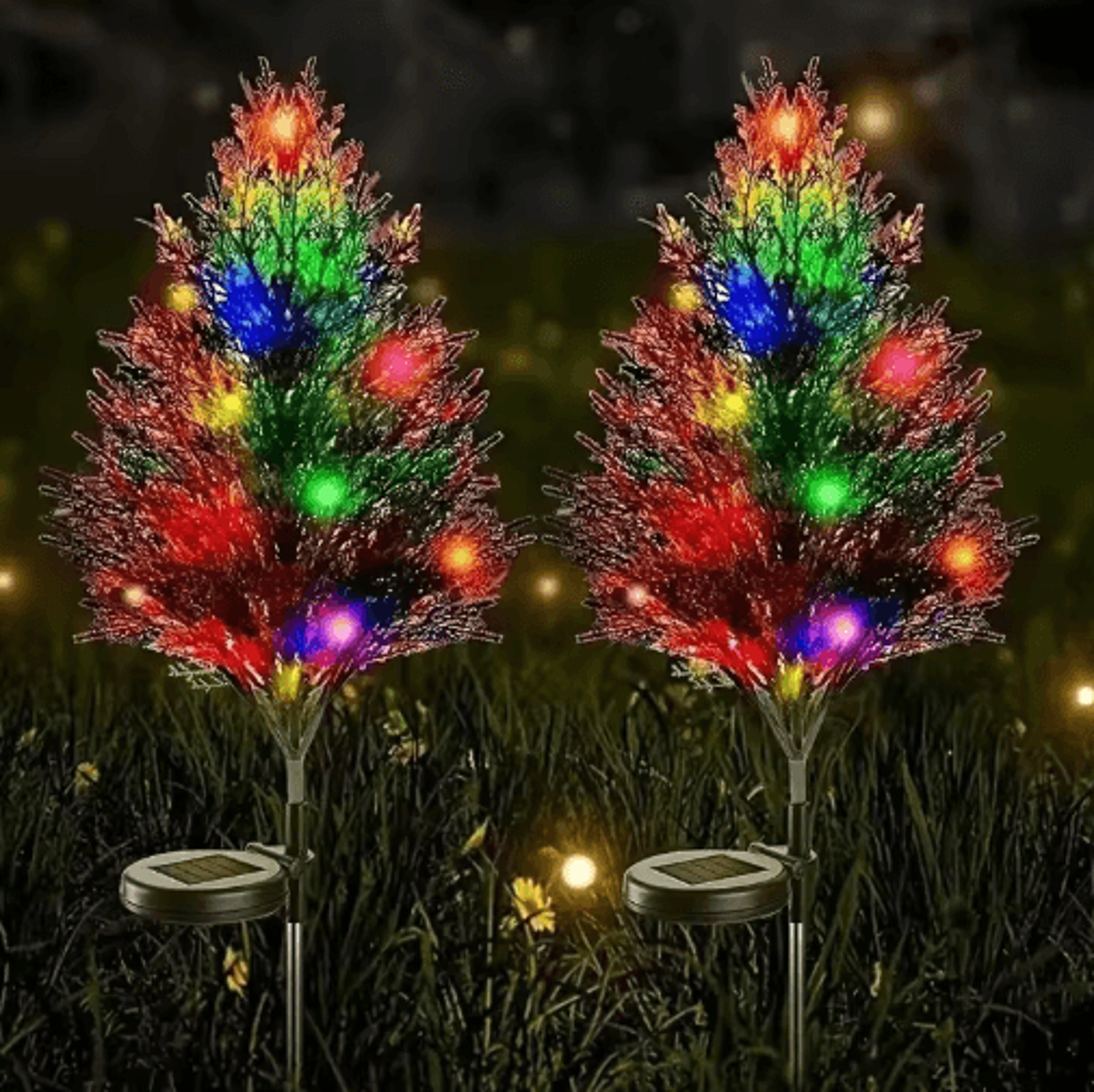 Solar Pine Tree Garden Stake Lights  Waterproof Outdoor Christmas Landscape Decor 0