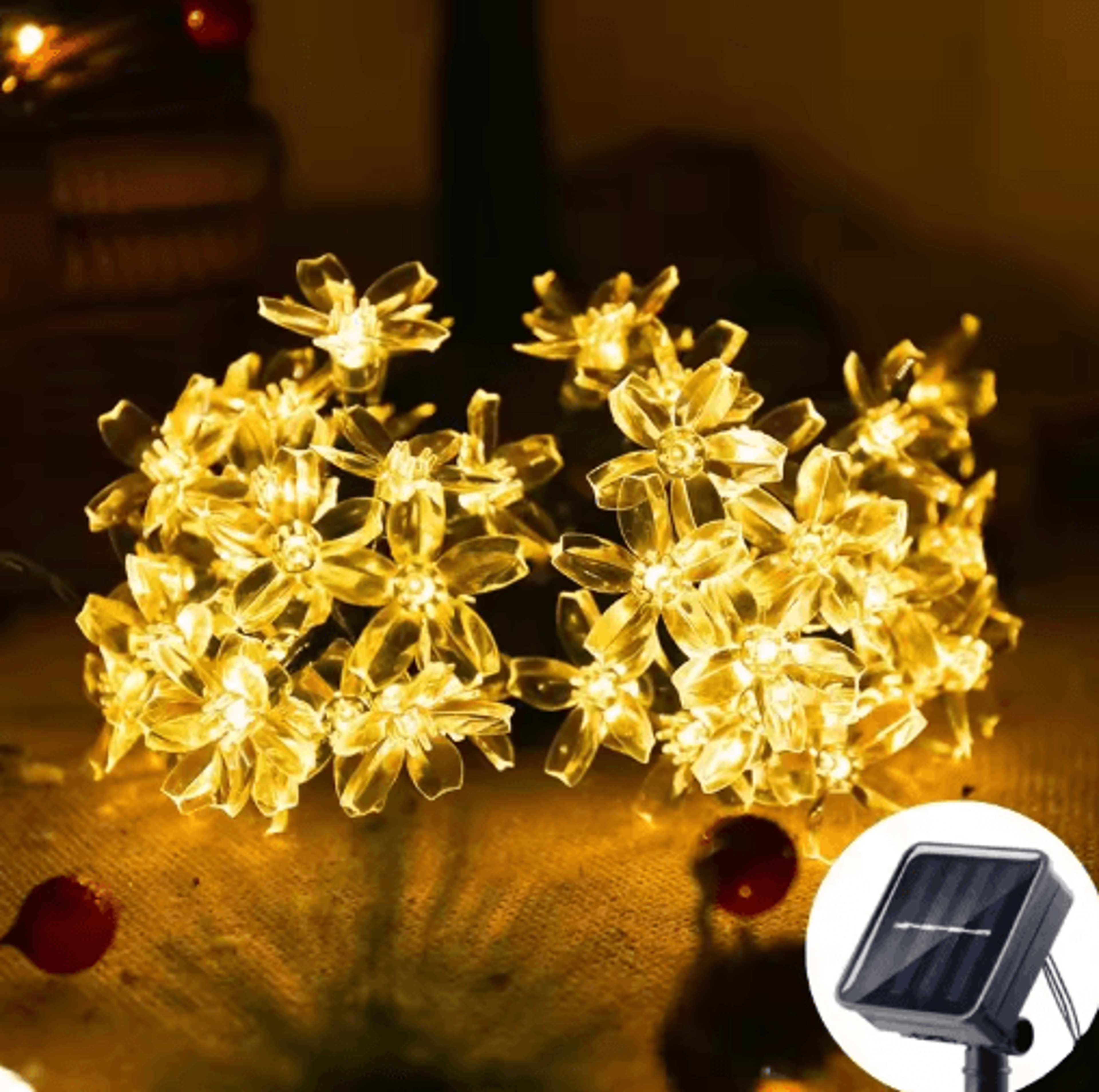 Solar Sakura Cherry Blossom String Lights  5M Fairy Lights For Garden  Wedding Decor 2