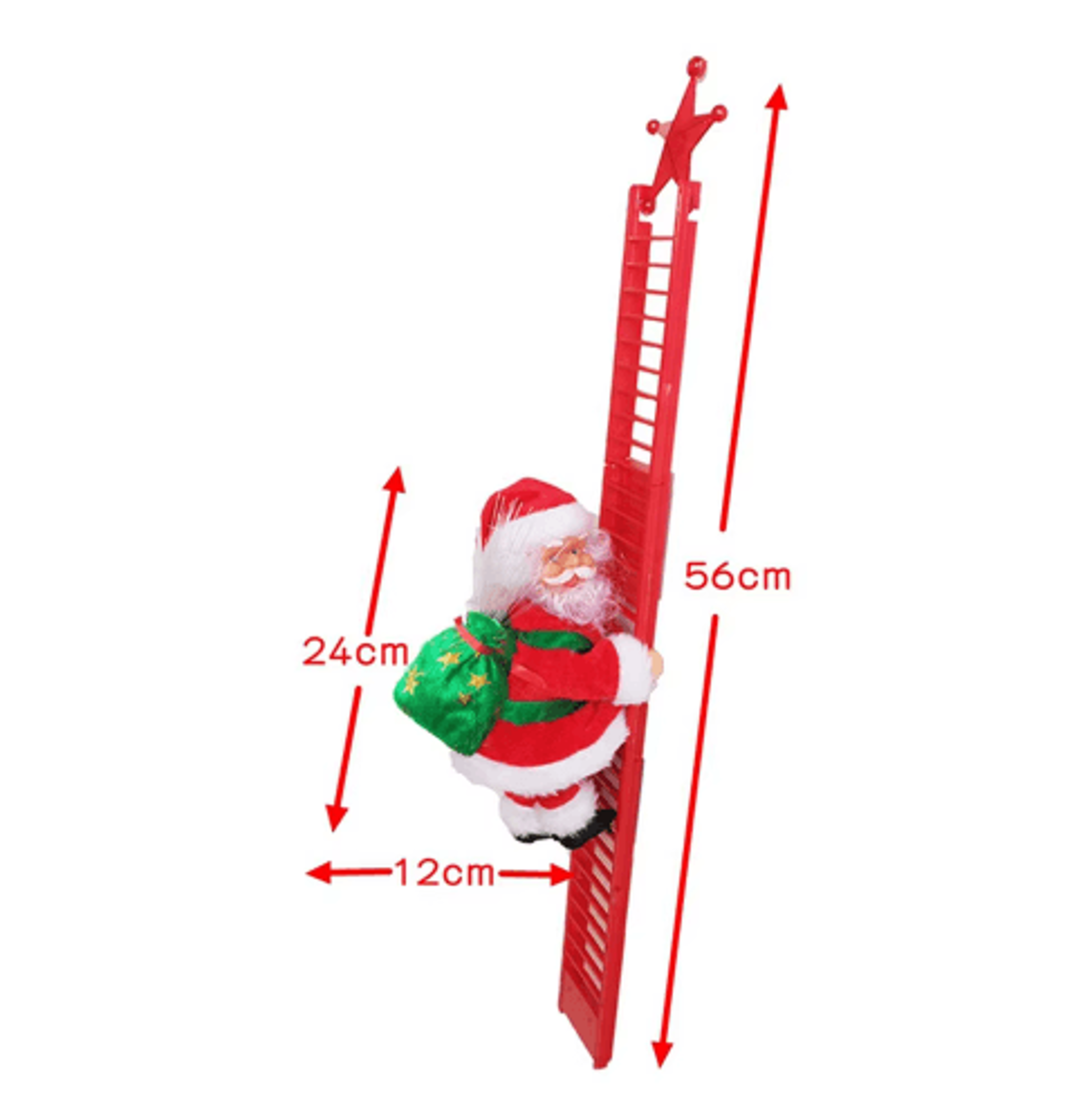 Musical Climbing Santa Claus Ladder Ornament For Christmas Tree Decor 1