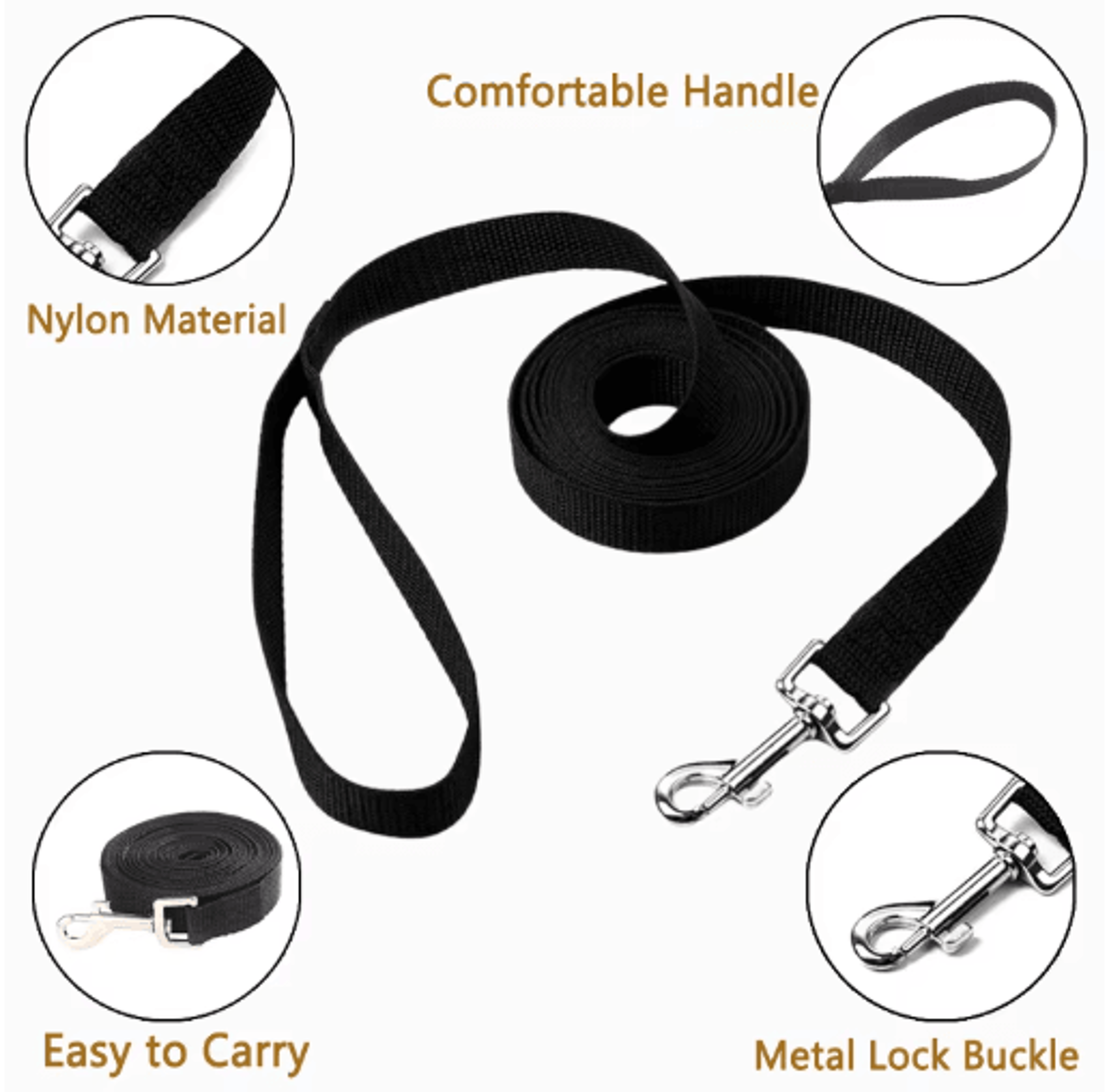 Extra Long Nylon Dog Training Leash For Outdoor Training  Walking 10m15m20m 5