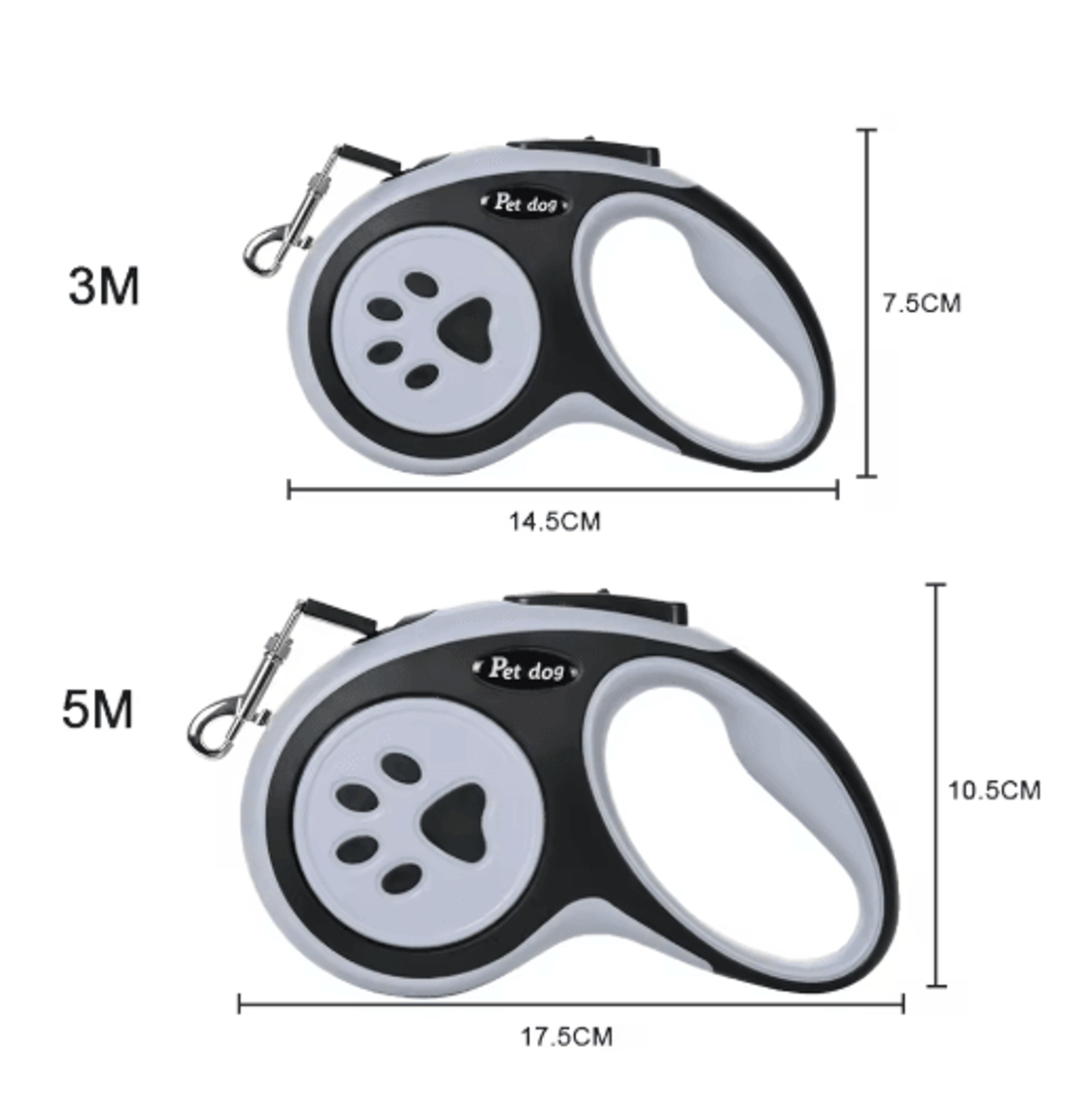 Strong Retractable Dog Leash With Adjustable Lock 3M5M 5