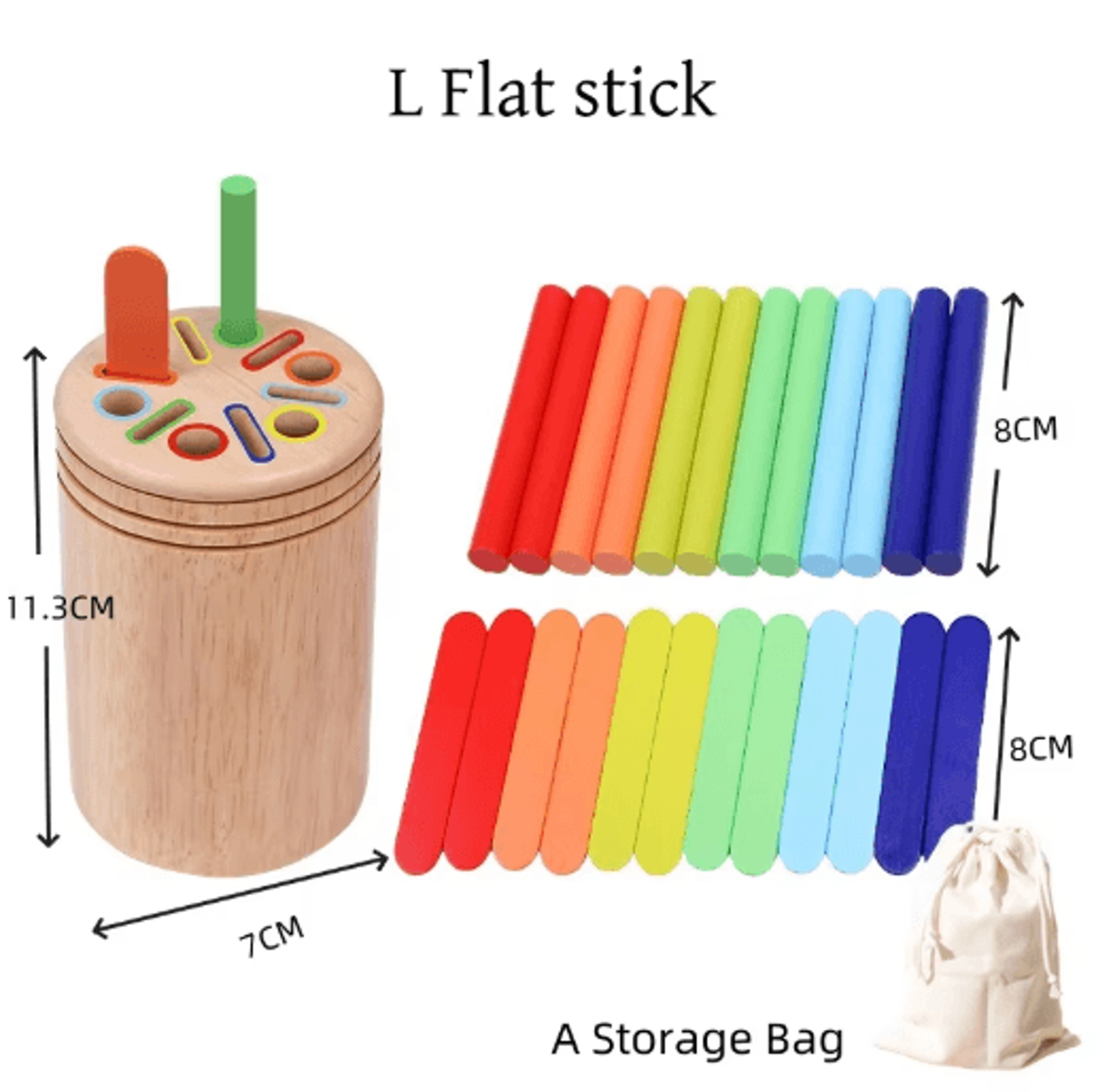 Montessori Wooden Color Sorting  Shape Matching Puzzle For Toddlers 7
