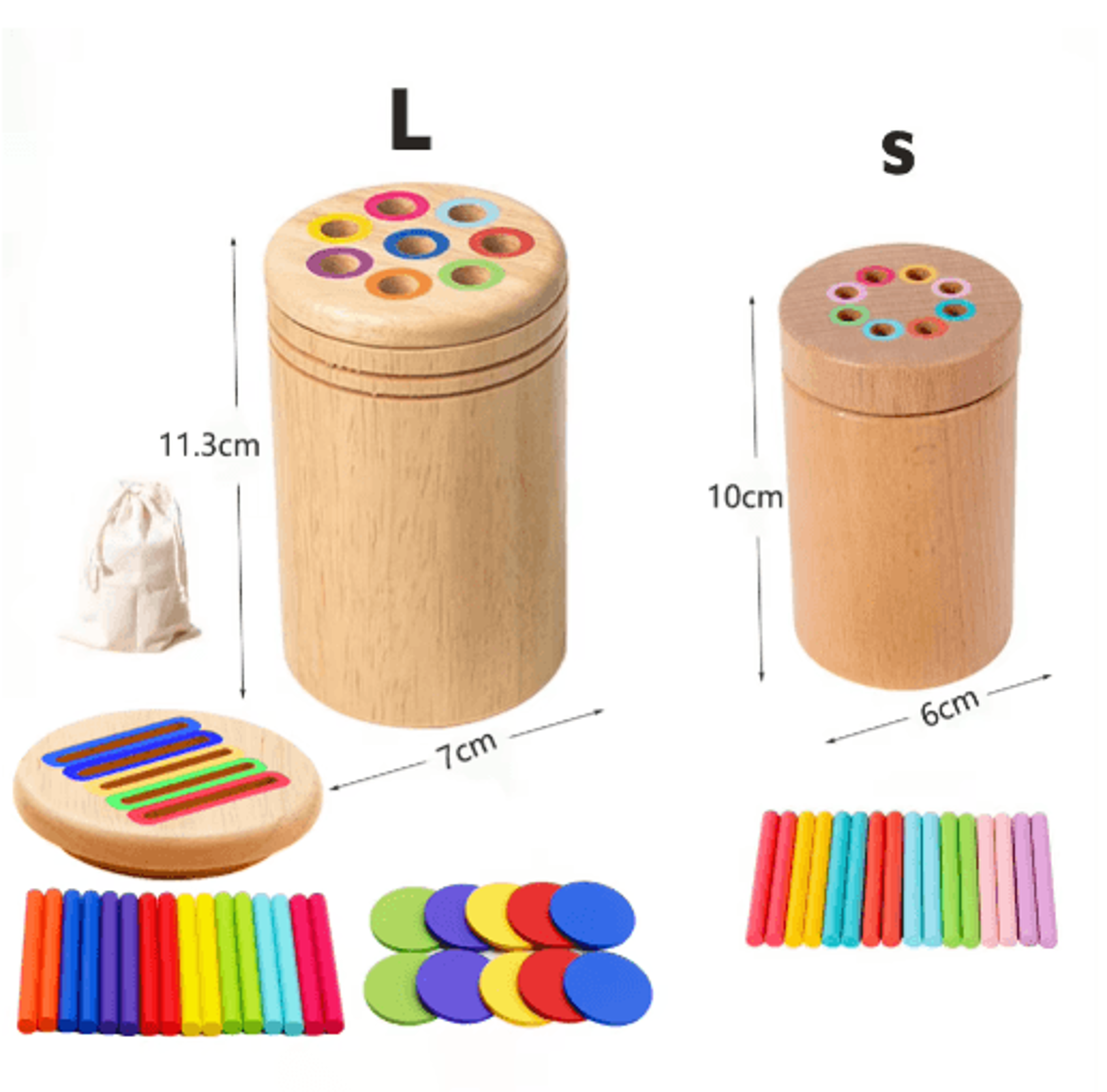 Montessori Wooden Color Sorting  Shape Matching Puzzle For Toddlers 9