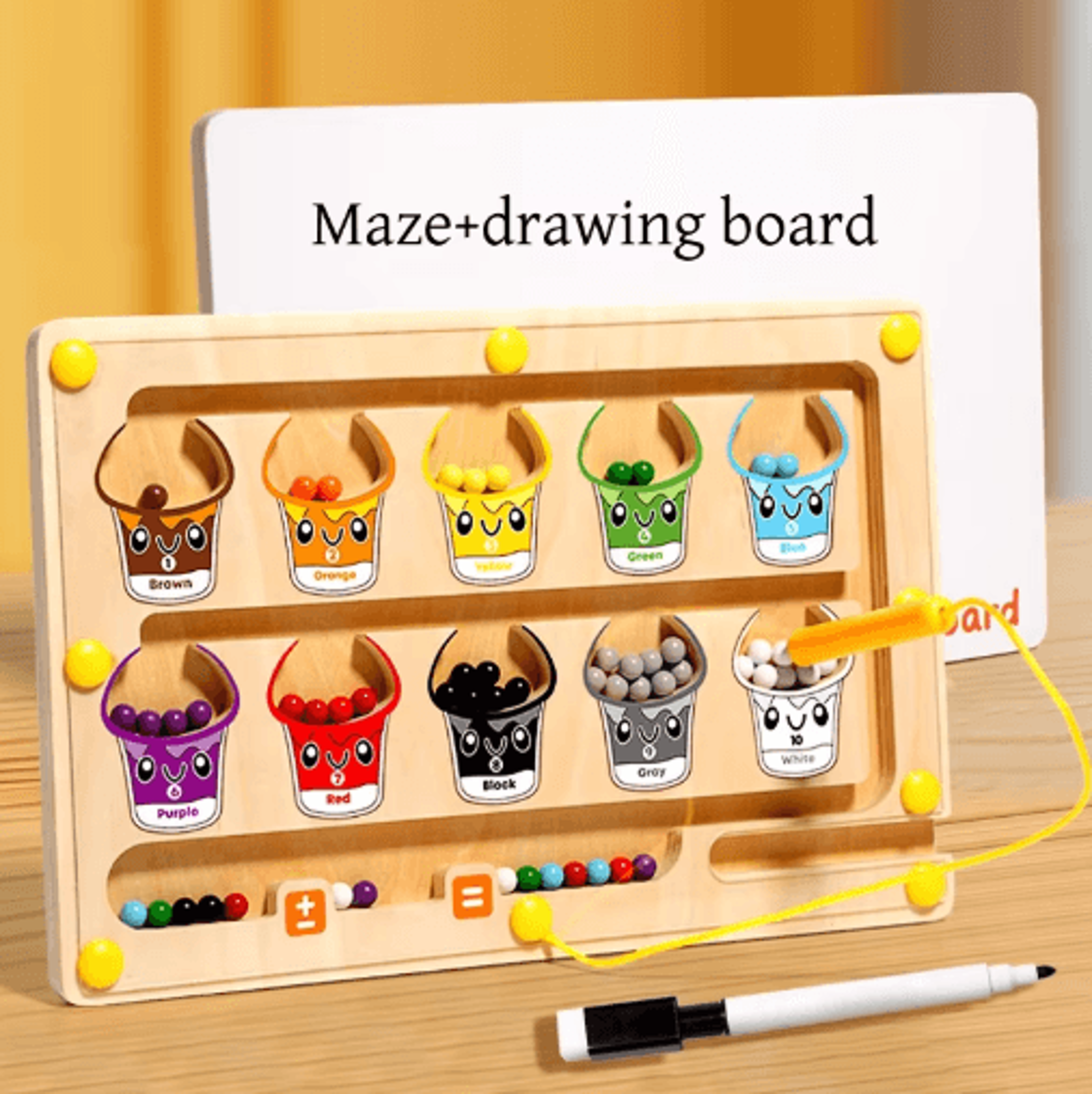 2in1 Magnetic Color Sorting Maze  Drawing Board Montessori Learning Toy 5