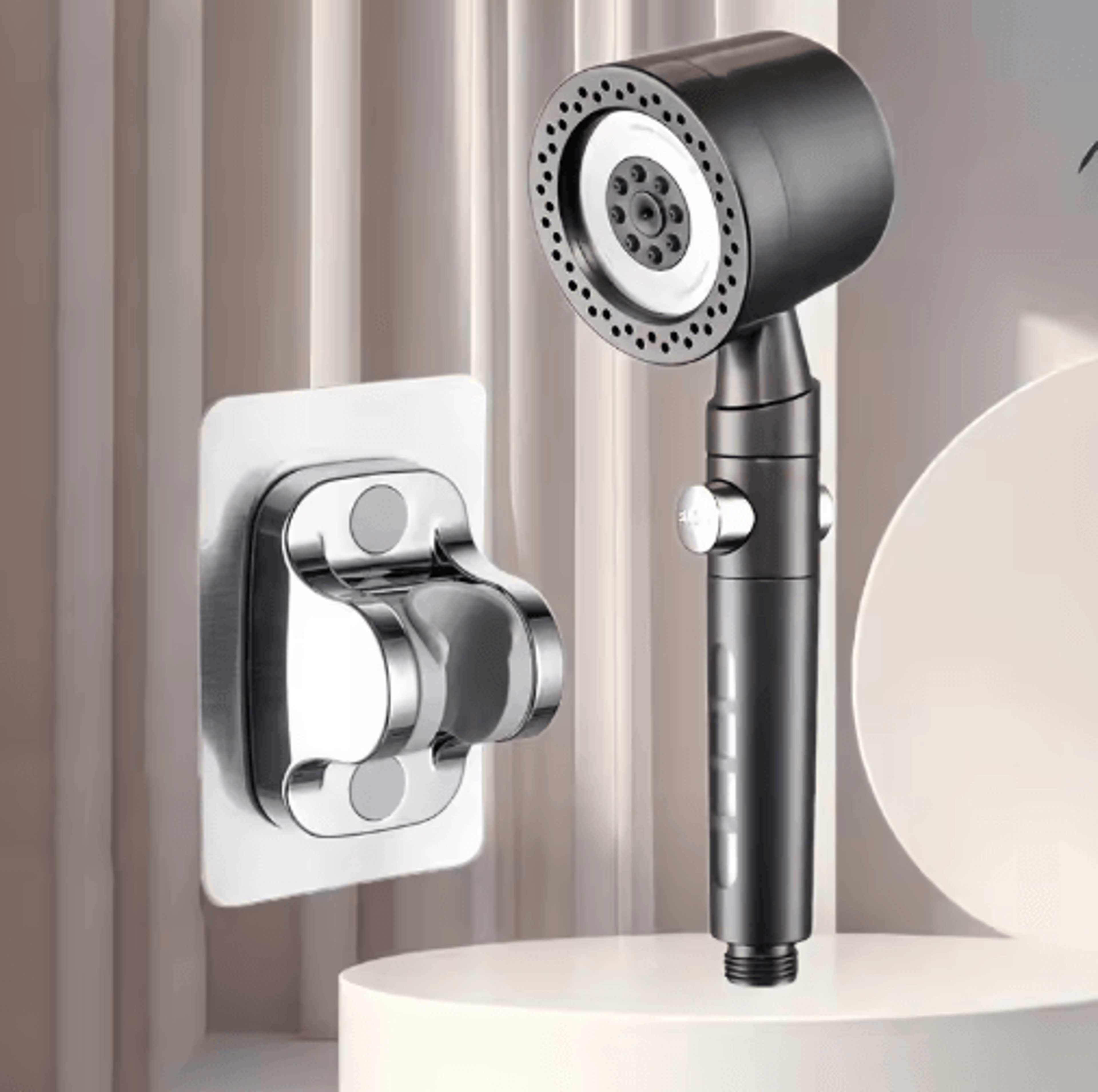 High Pressure 5Mode Handheld Filter Shower Head With OneButton Stop 4