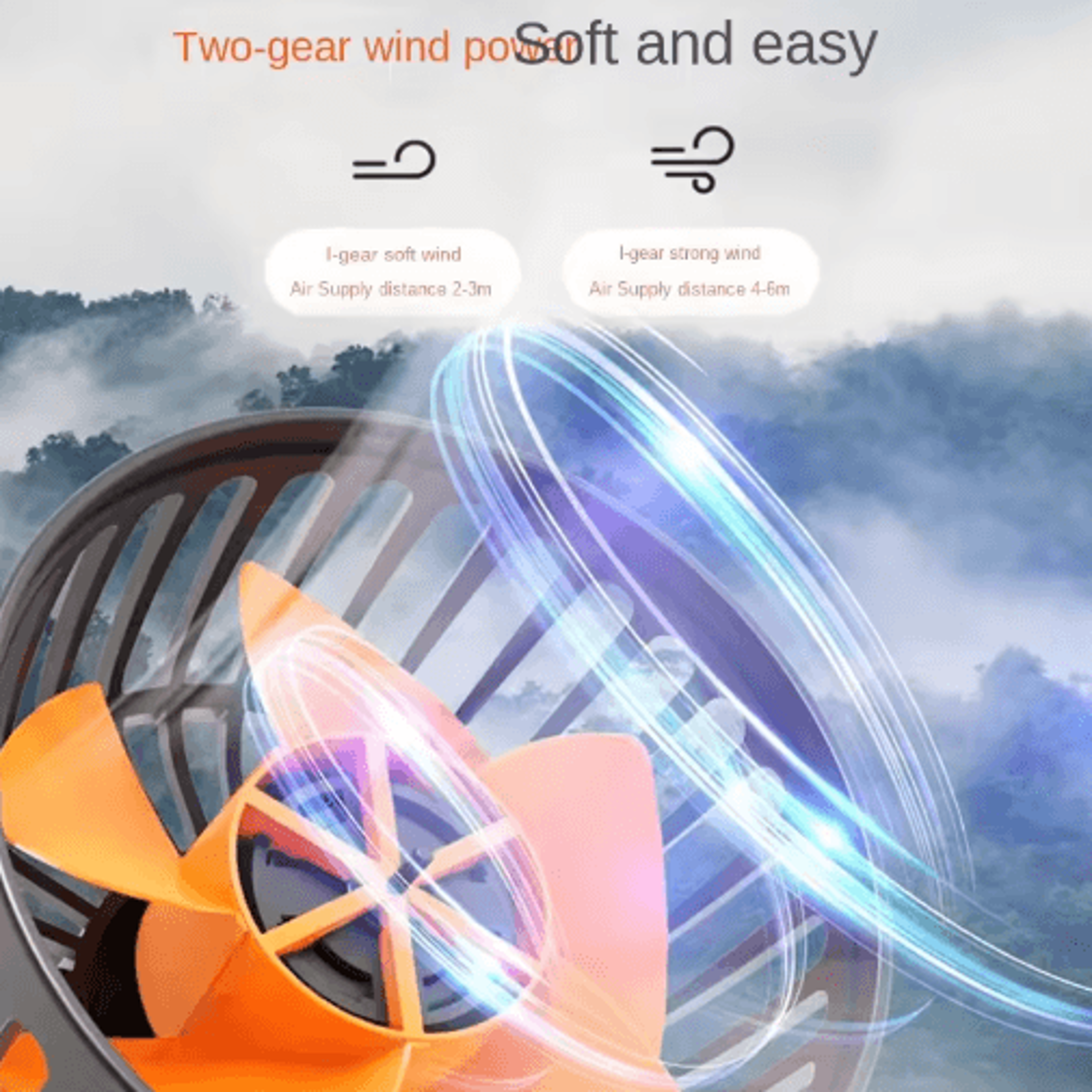 360 Adjustable 3Head Car Cooling Fan With USB12V24V Power 11