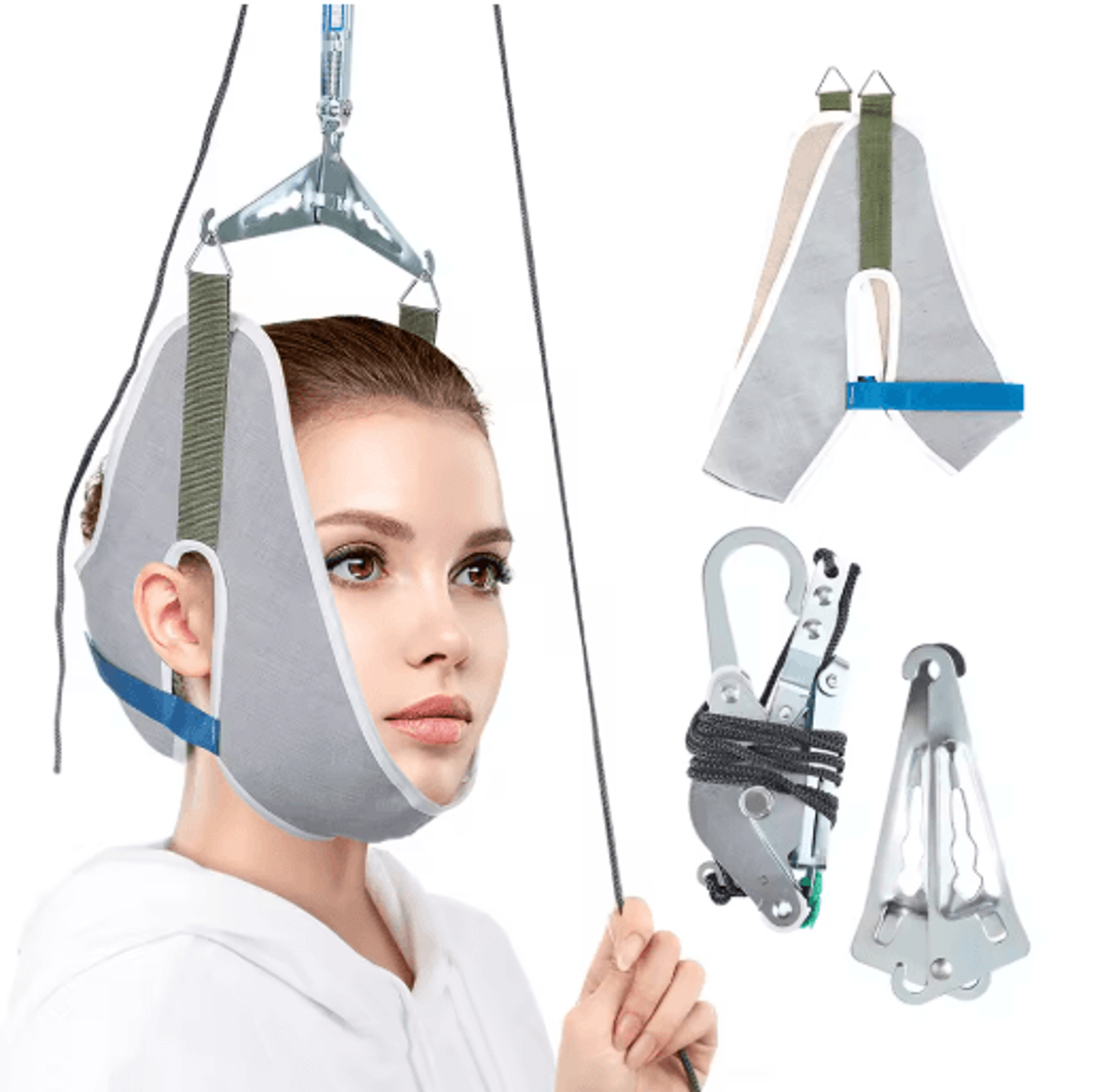 OverDoor Neck Traction Device With Adjustable Cervical Support 0