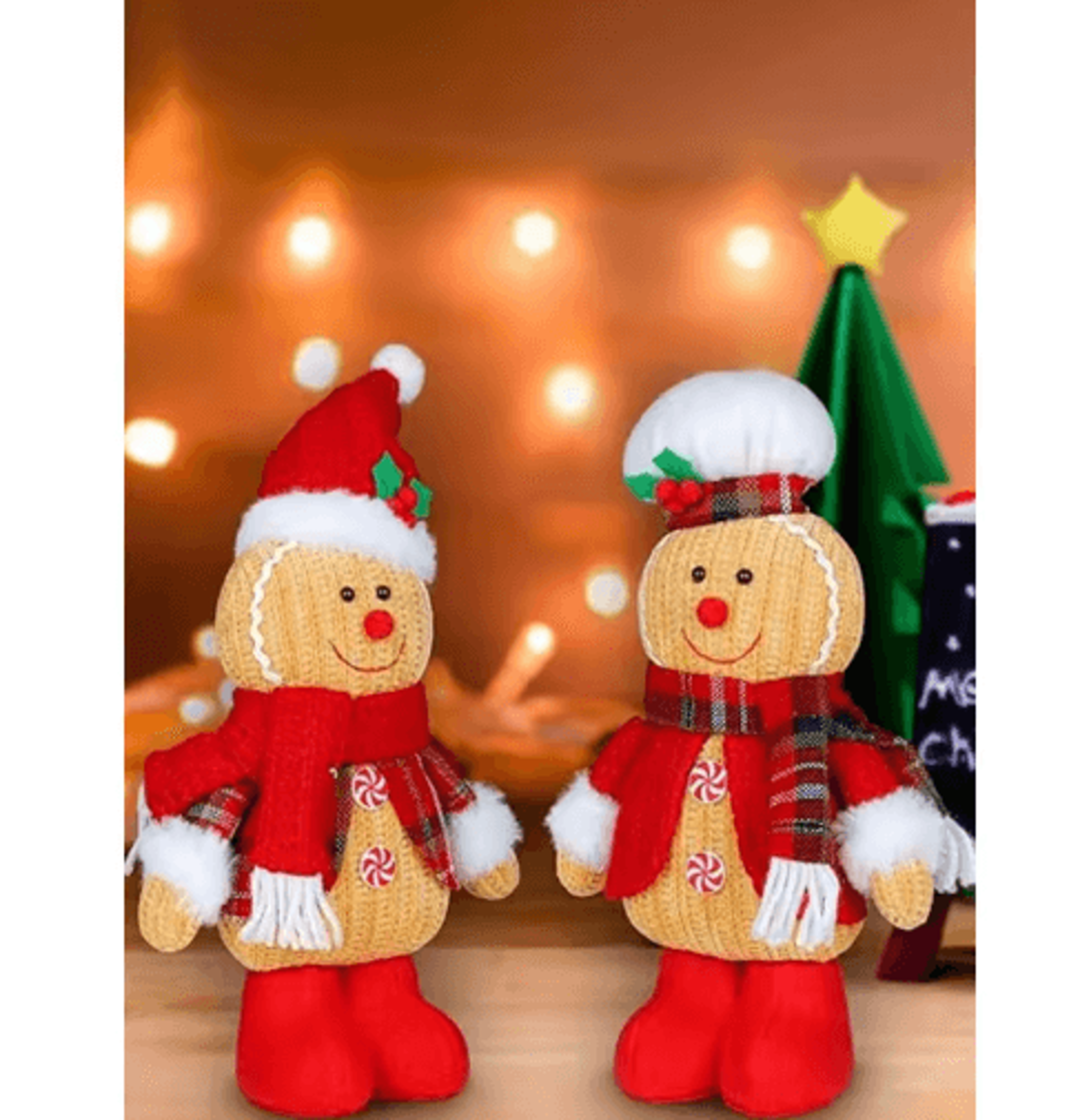 Festive Gingerbread Plush Doll  Cute Gingerbread Man Plush Christmas Pillow Toy 3