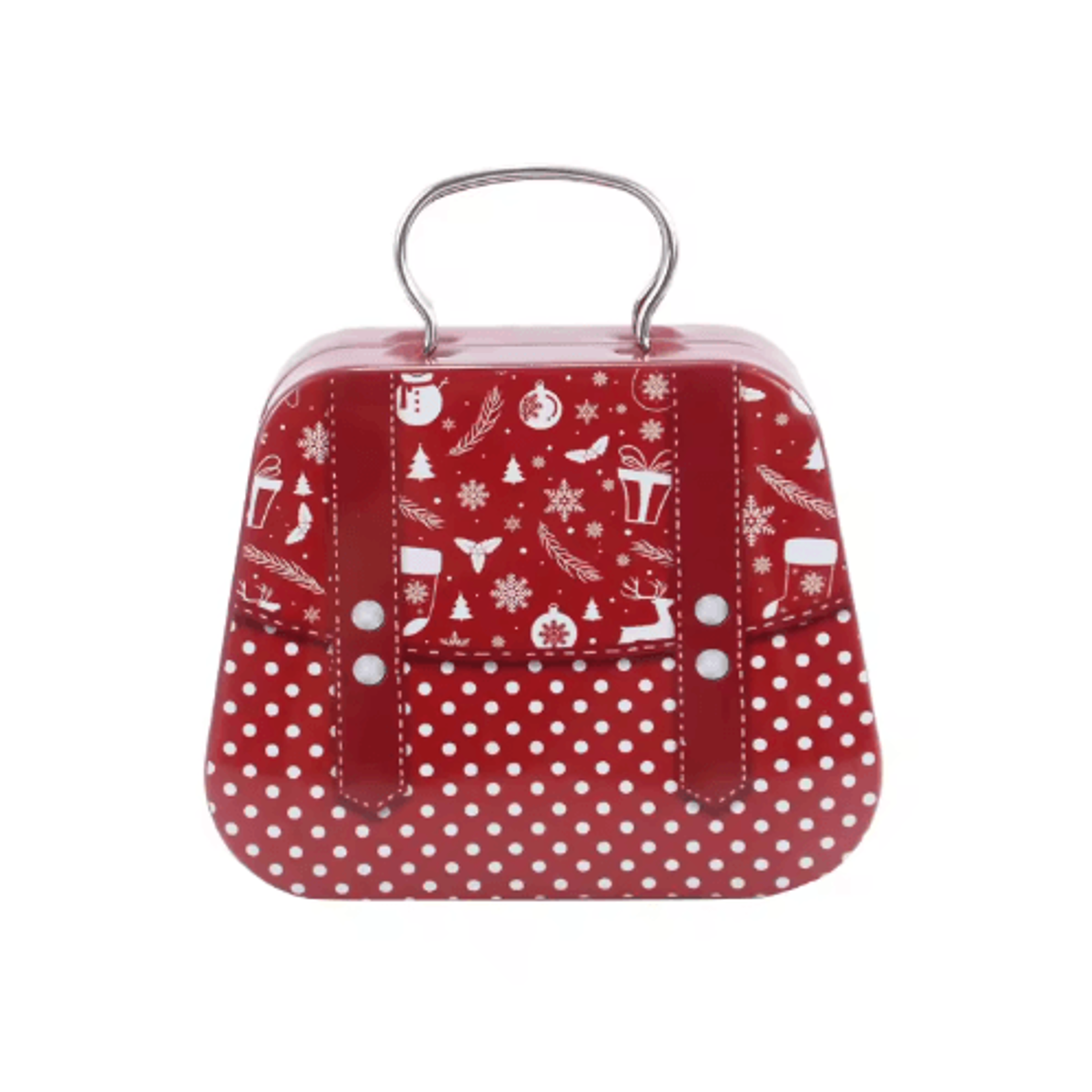 Festive Christmas Tin Handbag Gift Box Reusable Candy  Cookie Treat Container 8