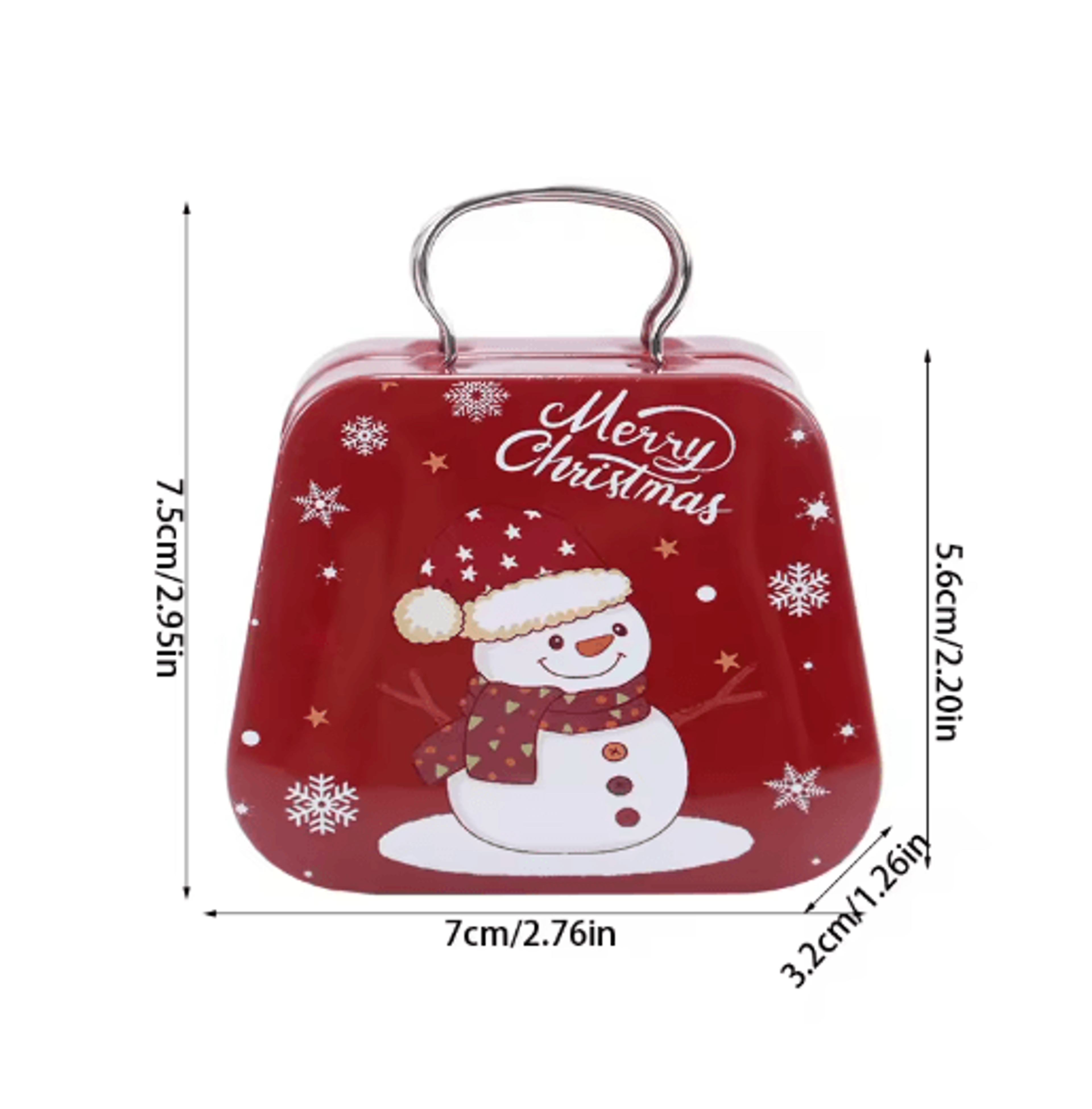 Festive Christmas Tin Handbag Gift Box Reusable Candy  Cookie Treat Container 9