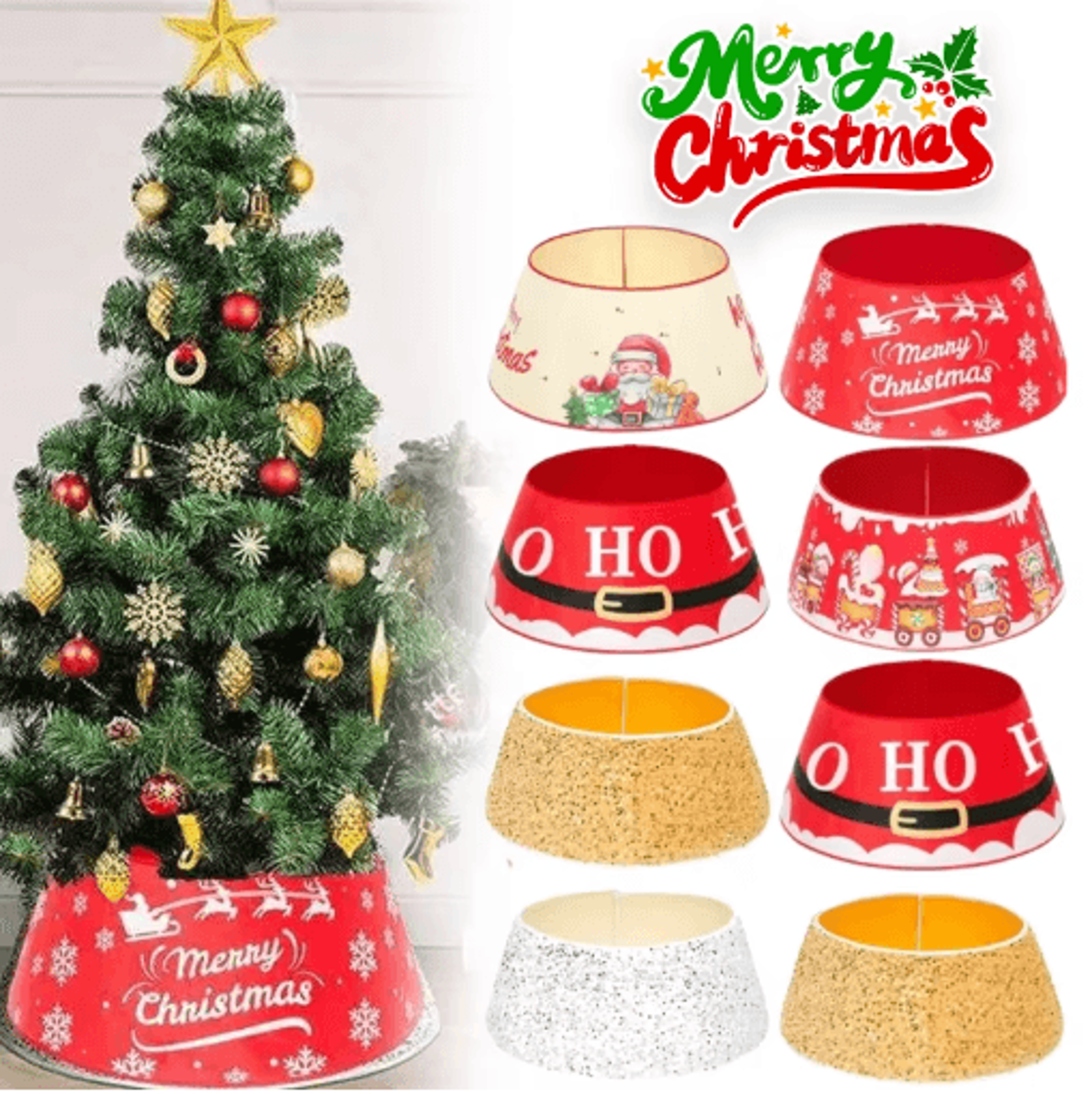Festive Christmas Tree Skirt  Decorative Base Cover For Artificial Trees 0