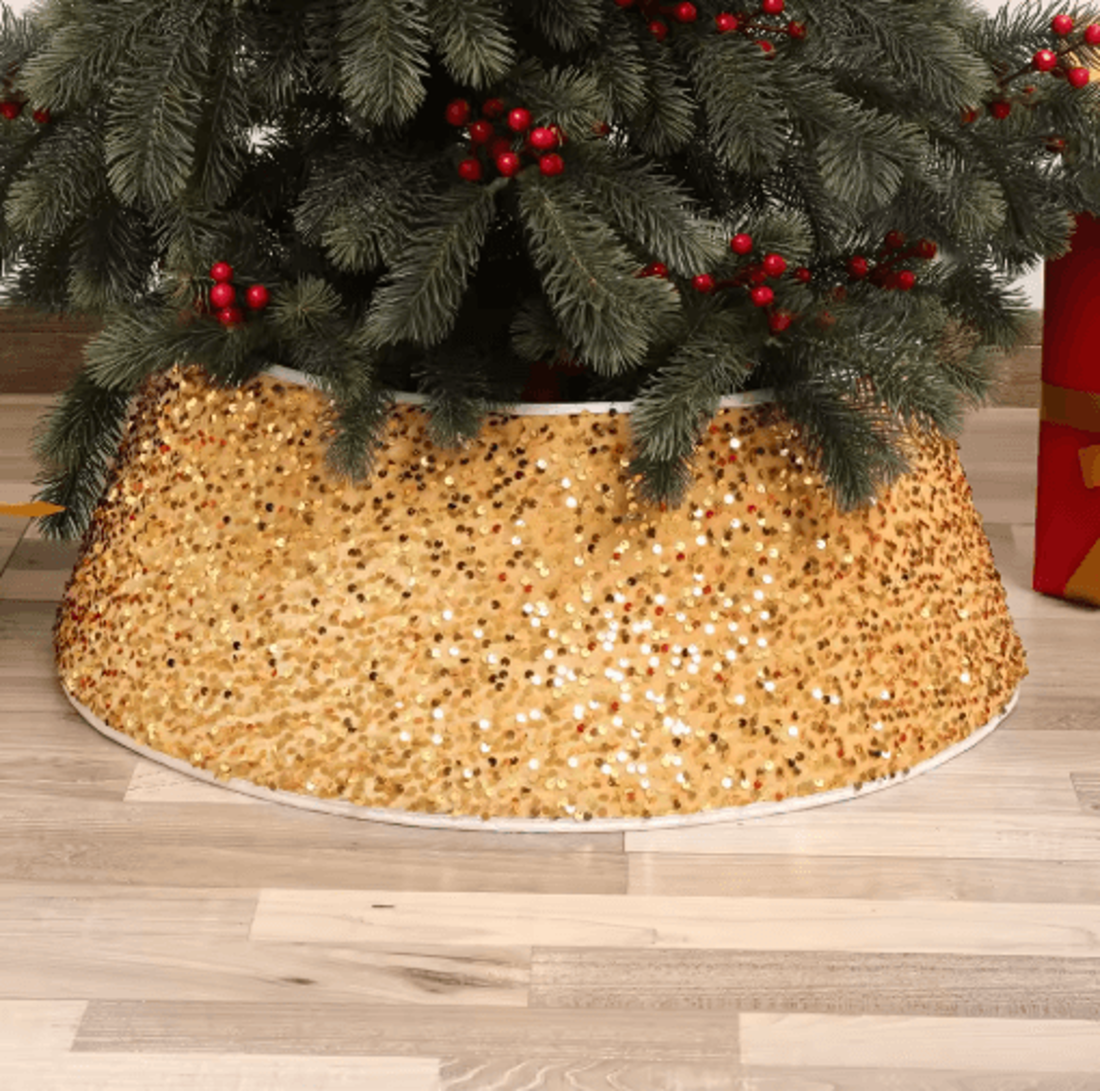Festive Christmas Tree Skirt  Decorative Base Cover For Artificial Trees 2