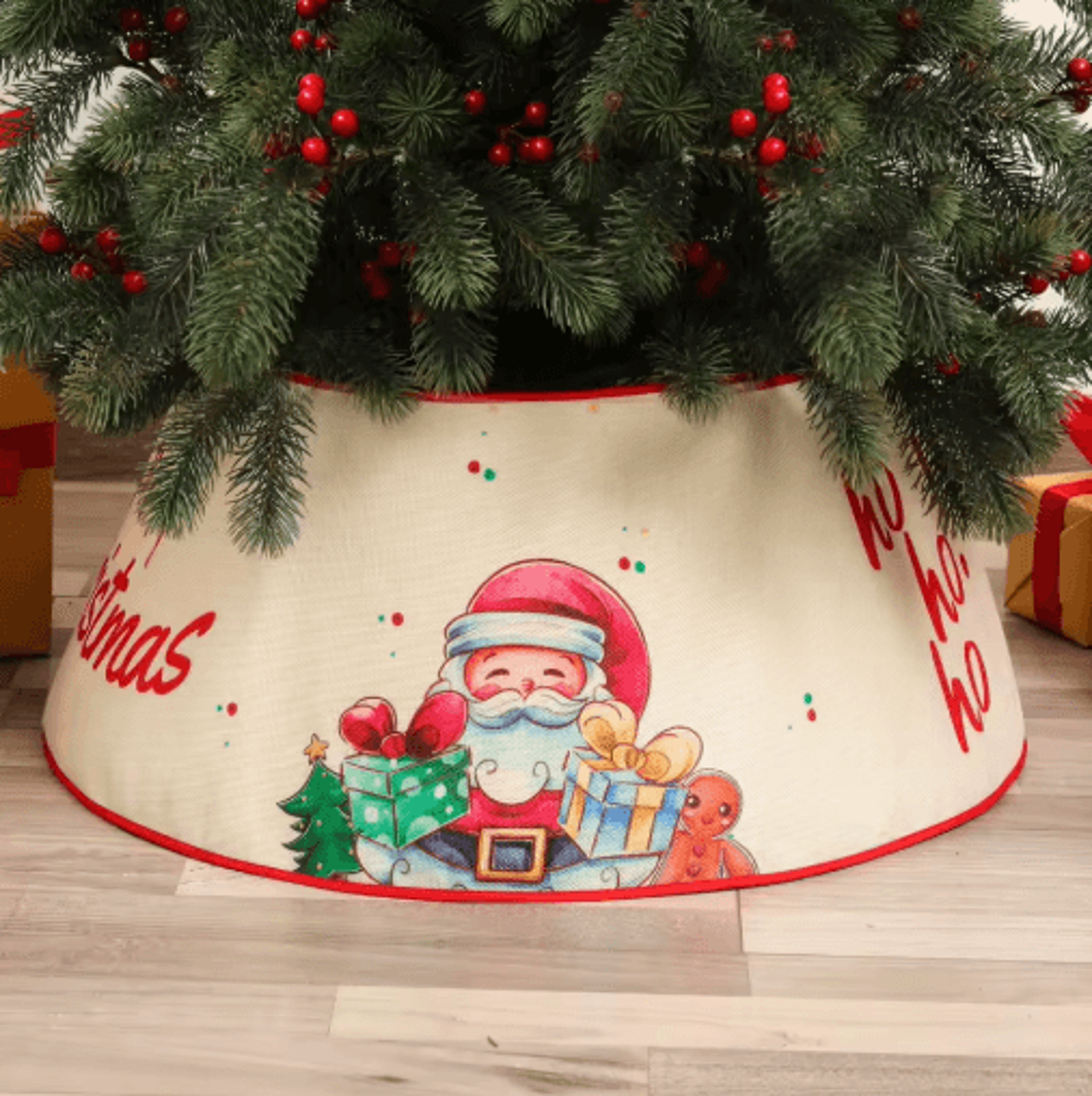 Festive Christmas Tree Skirt  Decorative Base Cover For Artificial Trees 7