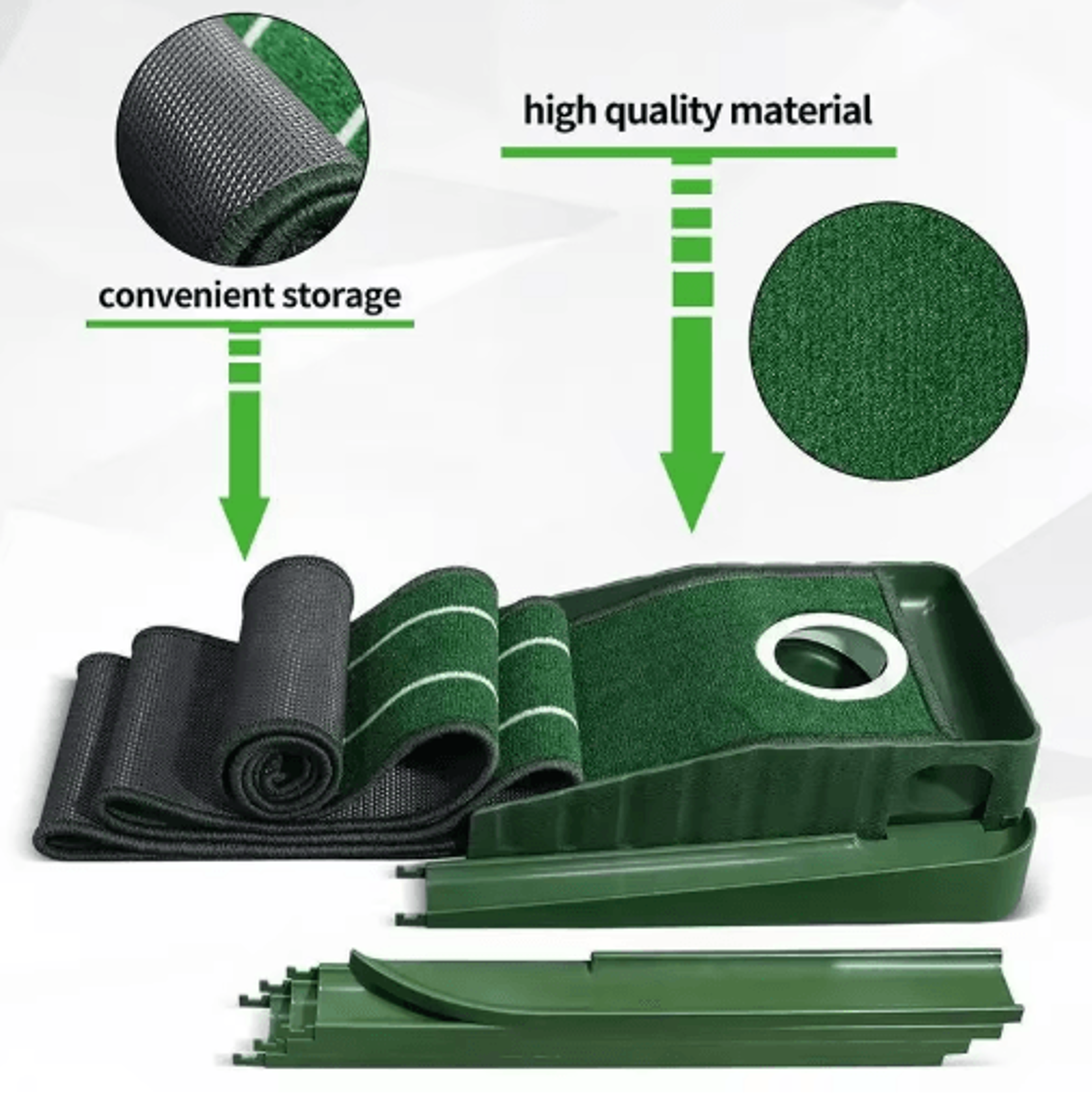 MiniPro Portable Golf Putting Mat  Compact Mini Golf Practice Mat For Indoor  Outdoor Use 4