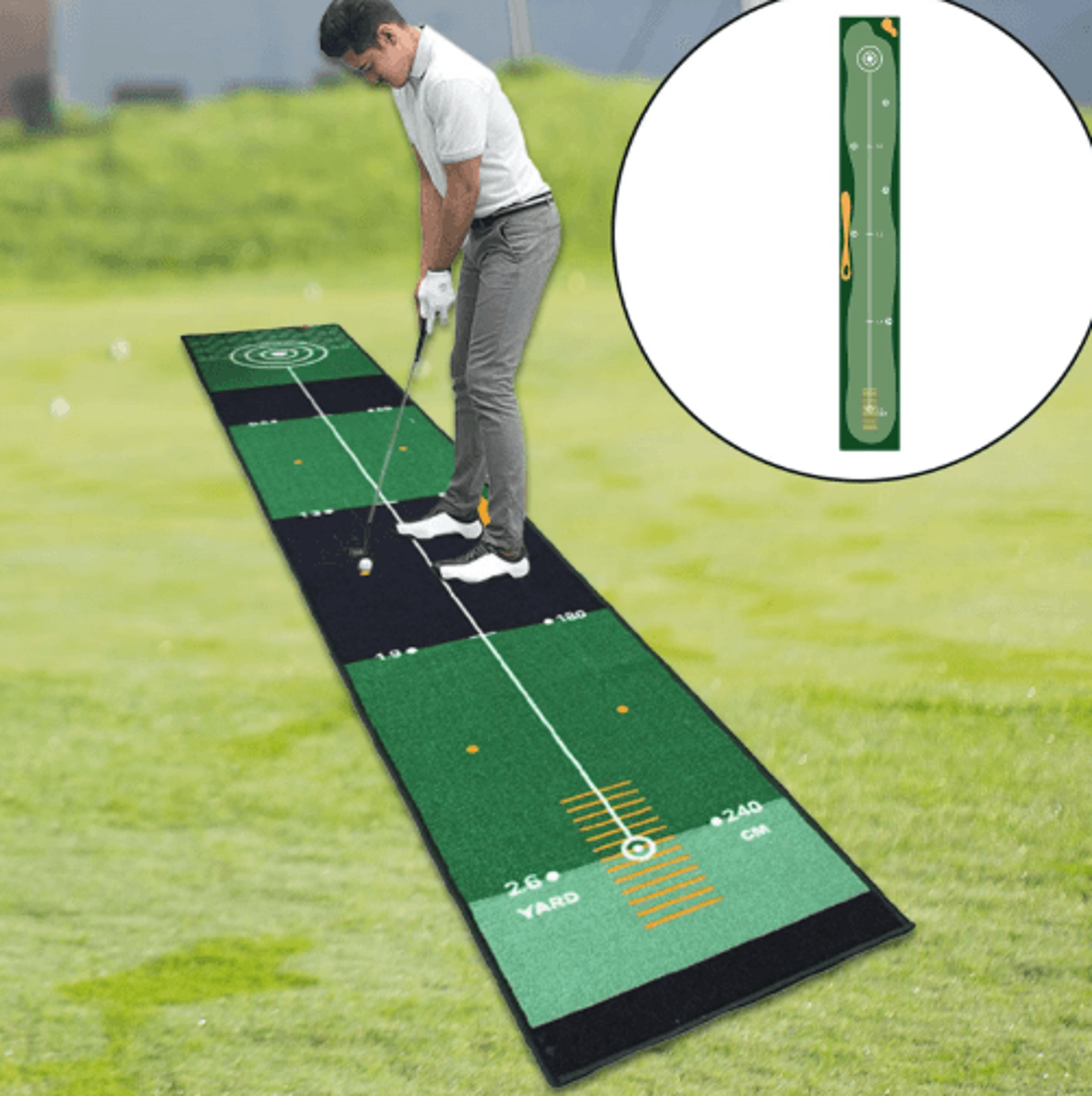 PrecisionPutt Golf Putting Mat  Portable Golf Putting Trainer For Home  Outdoor Practice 13