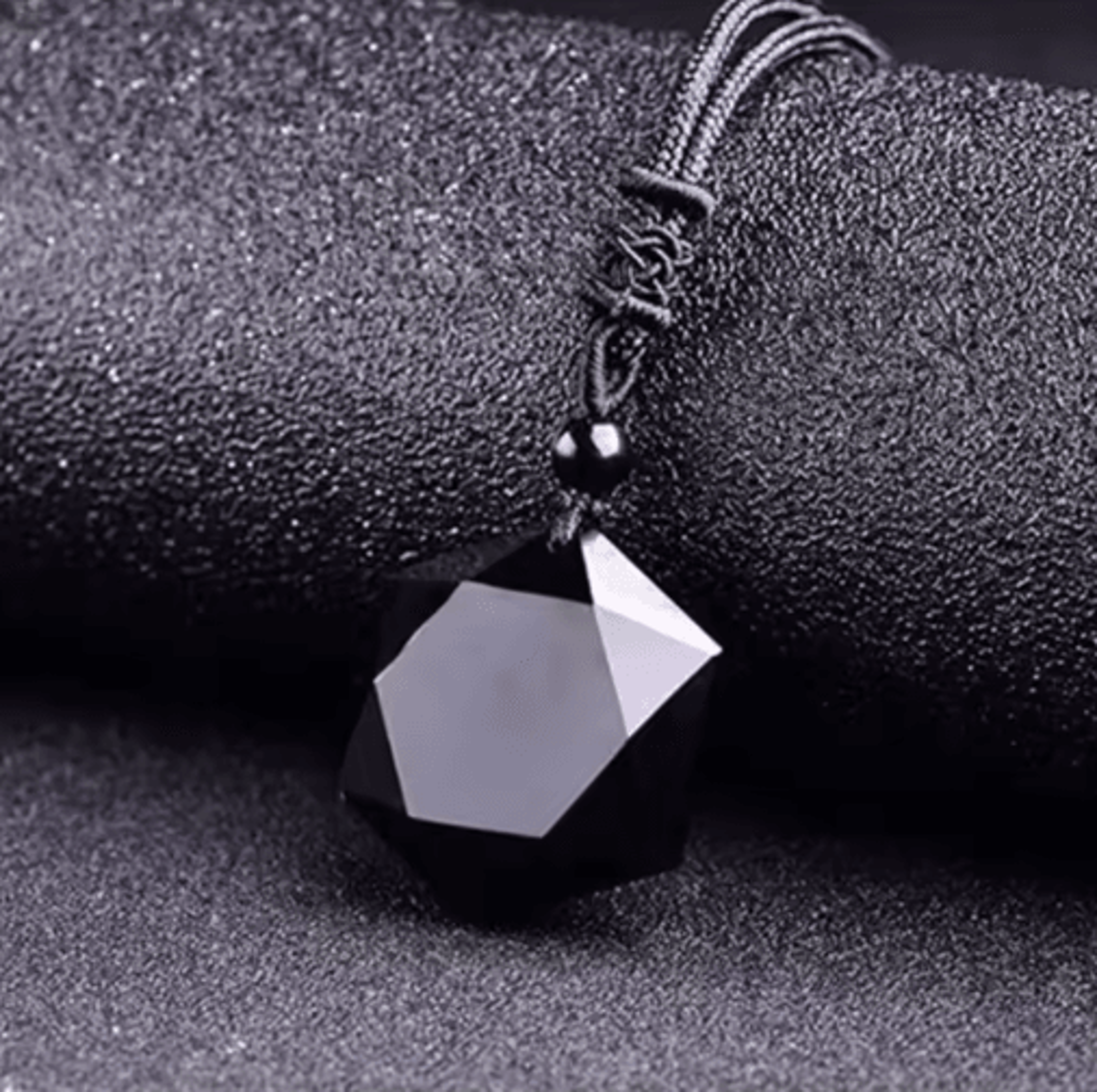MysticCore Obsidian Pendulum Necklace  Natural Obsidian Pendant Hexagram Energy Stone 5