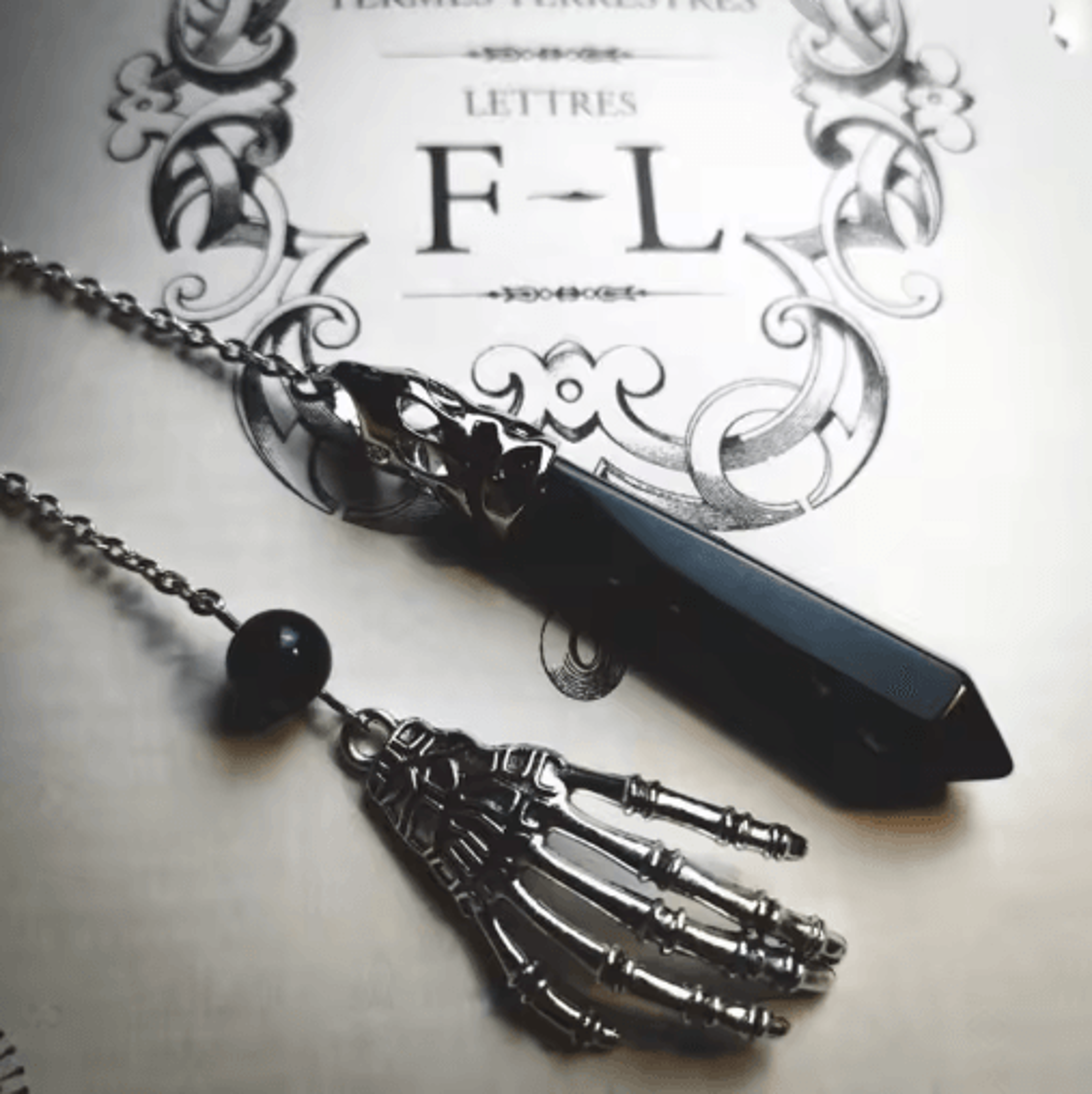 MysticChain Obsidian Pendulum Necklace  Vintage Black Obsidian Pendant For Divination 3