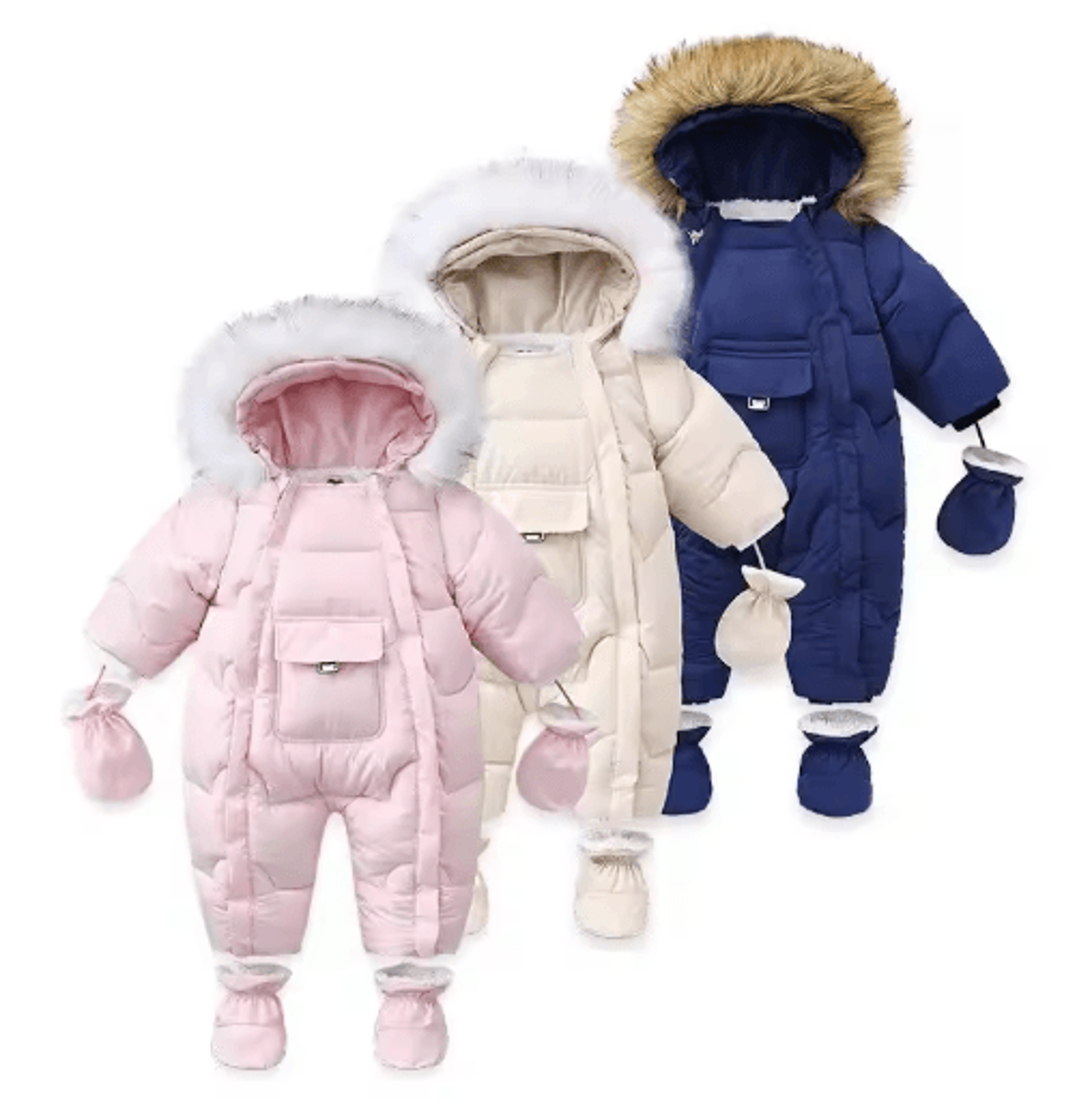 30C Thermal Baby Snowsuit  Plush Fleece Winter Jumpsuit For Newborns  Toddlers 0