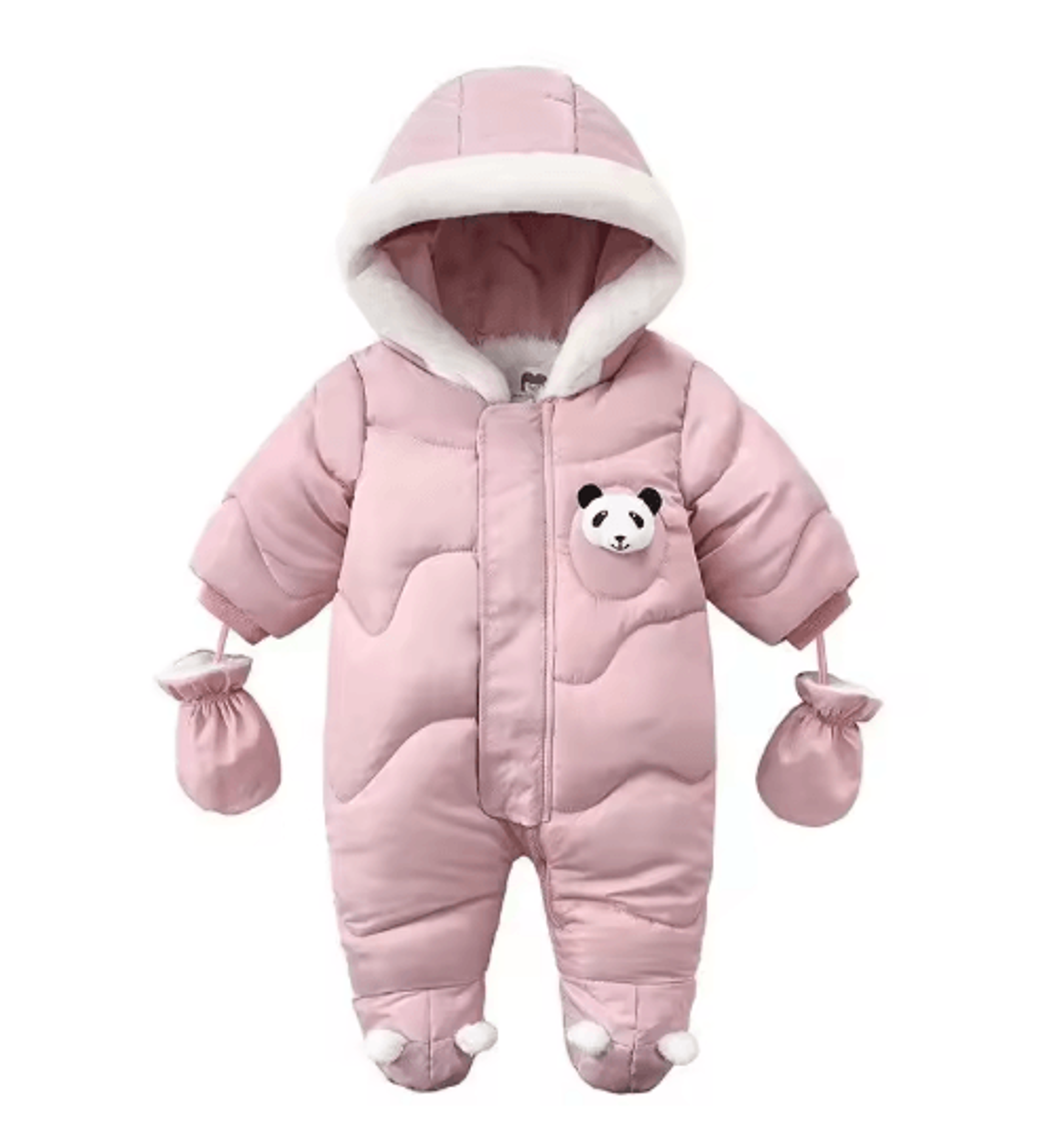 Korean Style Bear Baby Winter Romper  Fleece Hooded Snowsuit For Infants  Toddlers 4