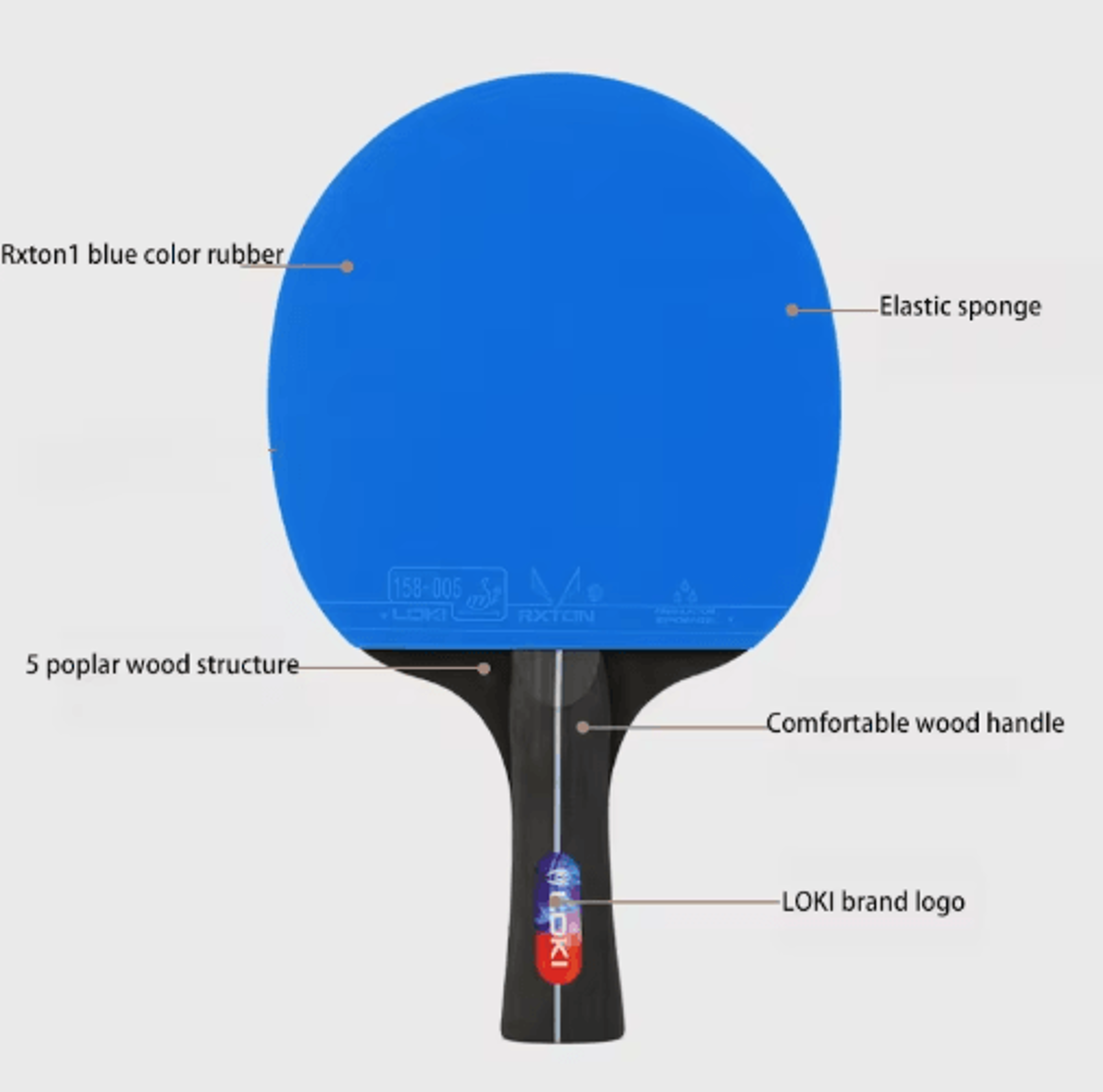 LOKI K5000 Table Tennis Racket Set  2pcs Ping Pong Paddles With HighPerformance Rubber 5