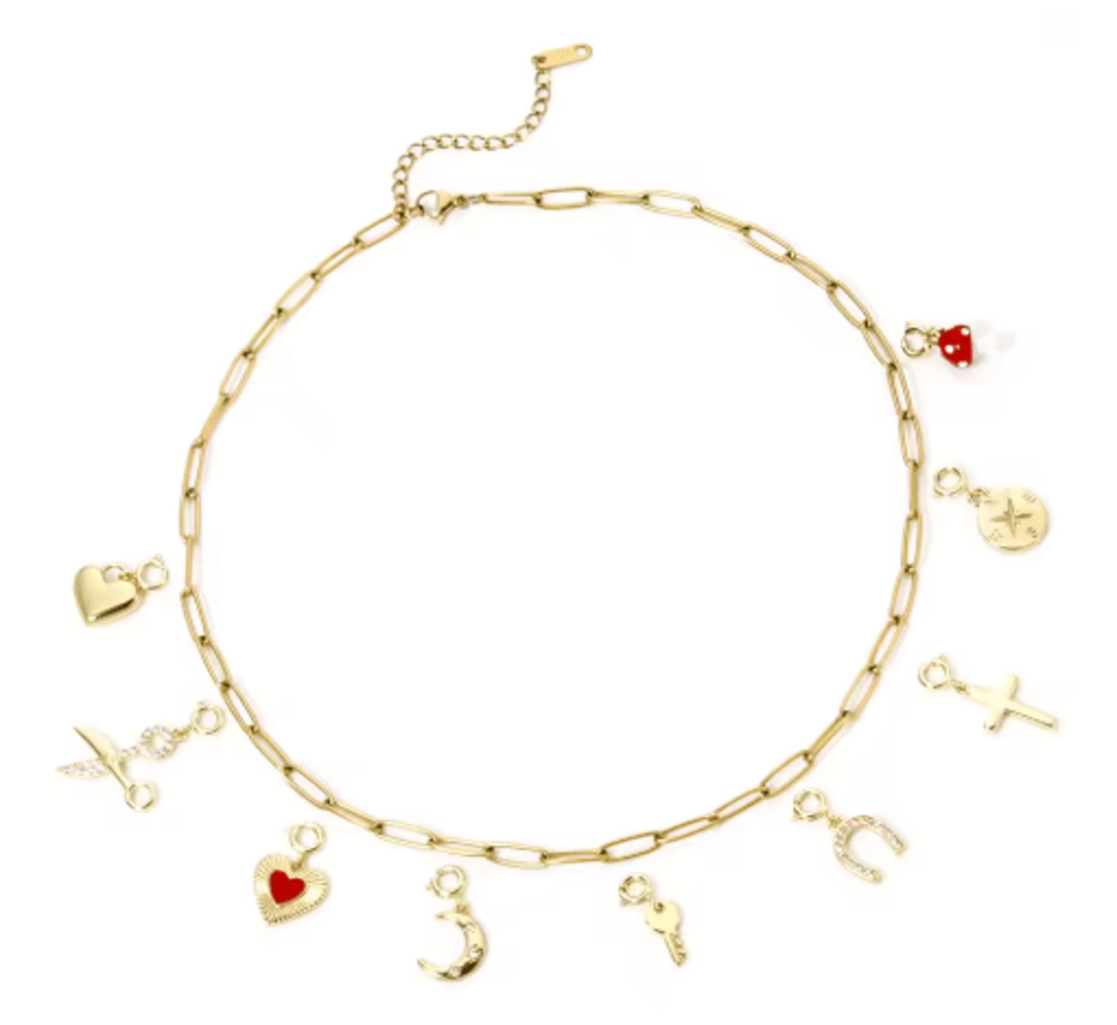 18K Gold Plated Heart Horseshoe Charm With Clasp For DIY Jewelry Making 10