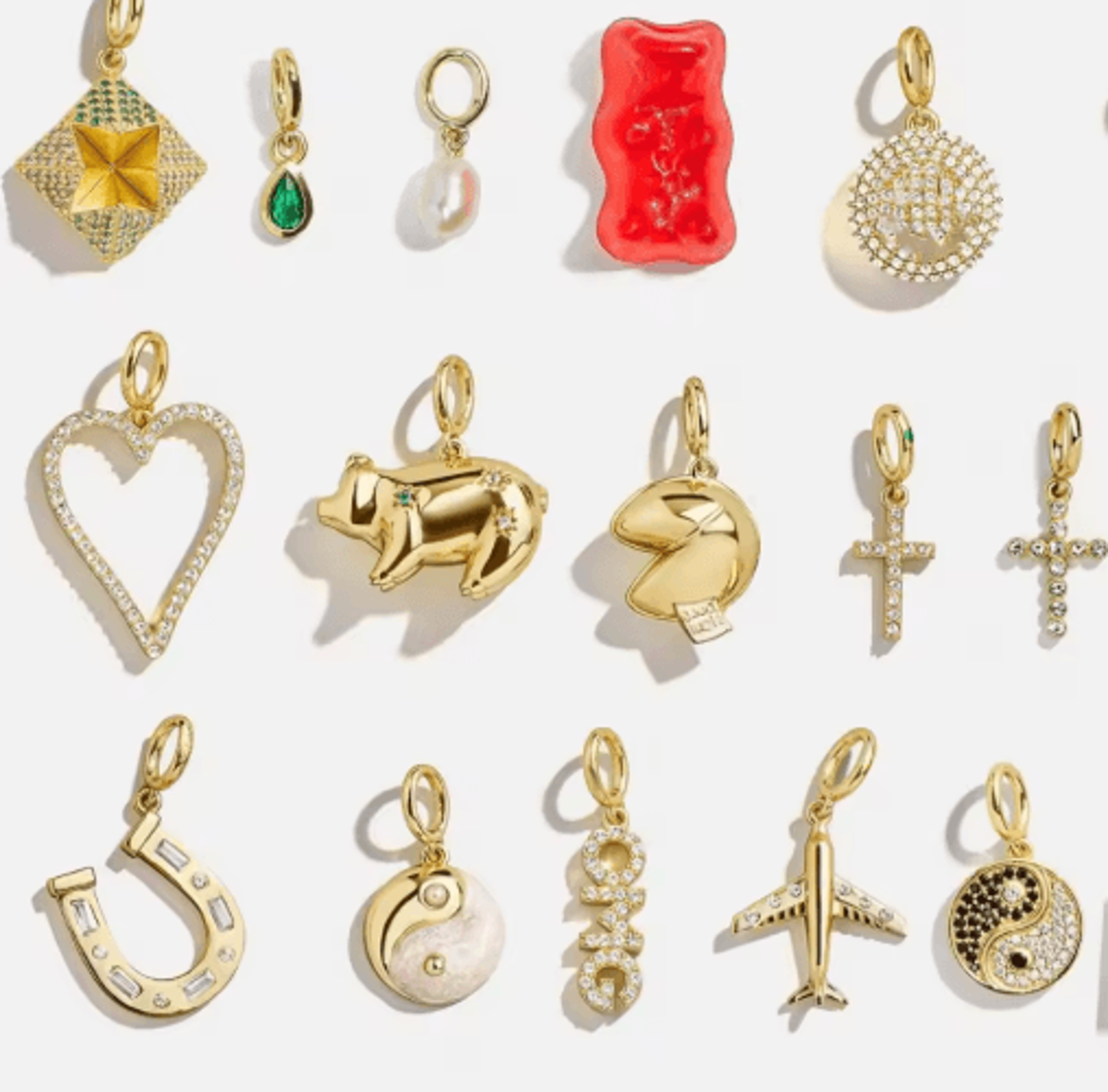 Mini Gold Plated Charm Set  Love YinYang Airplane  Horseshoe DIY Pendants 29